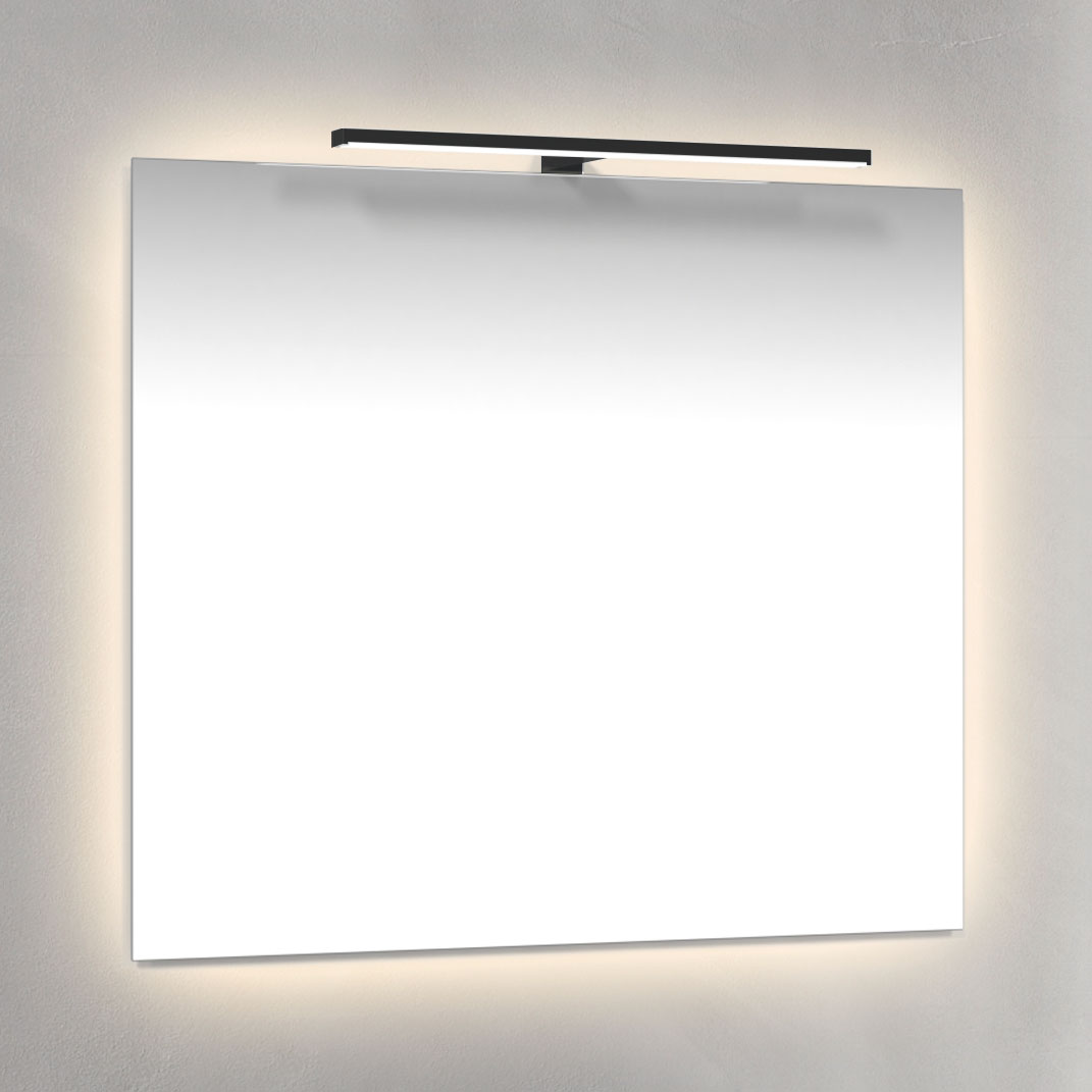 Spegel 80x70 Ambilight Svart T-Belysning Bredd: 800 mm