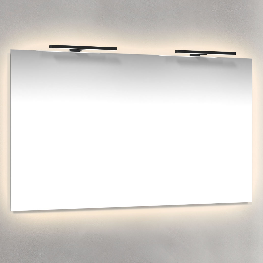 Spegel 120x70 Ambilight Svart T-Belysning Bredd: 1200 mm