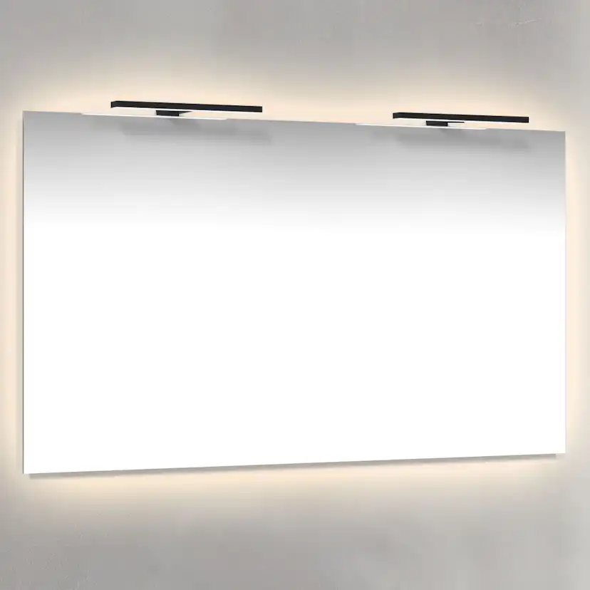 Spegel 120x70 Ambilight Svart T-Belysning Bredd: 1200 mm