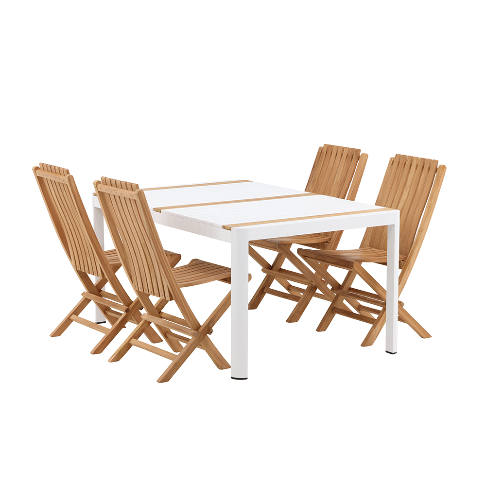 Matgrupp Utomhus Venture Home Togo 150x100 cm med 4 Ghana Trädgårdsstolar
