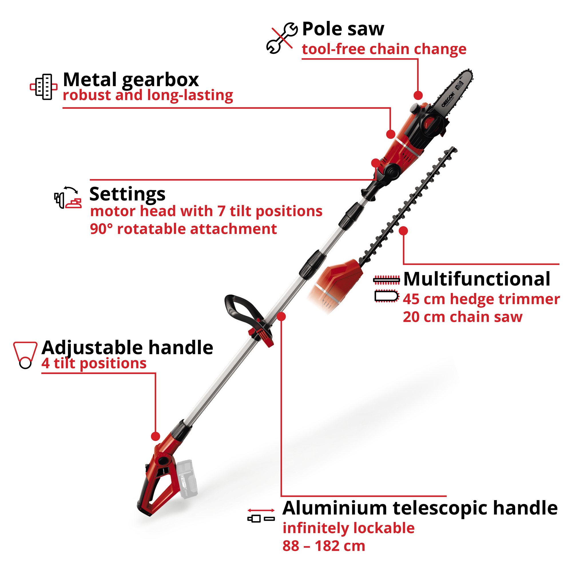 Multimaskin Einhell PXC GE-HC 18 Li T Solo Utan Batteri