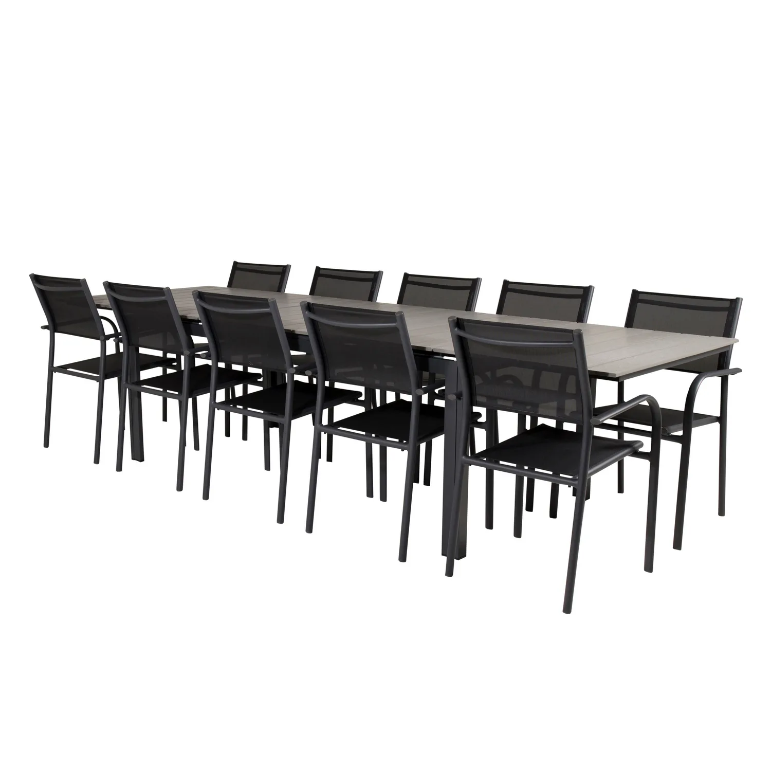 Levels Dining Table 224/324*100 - Svart Aintwood +Santorini Svart