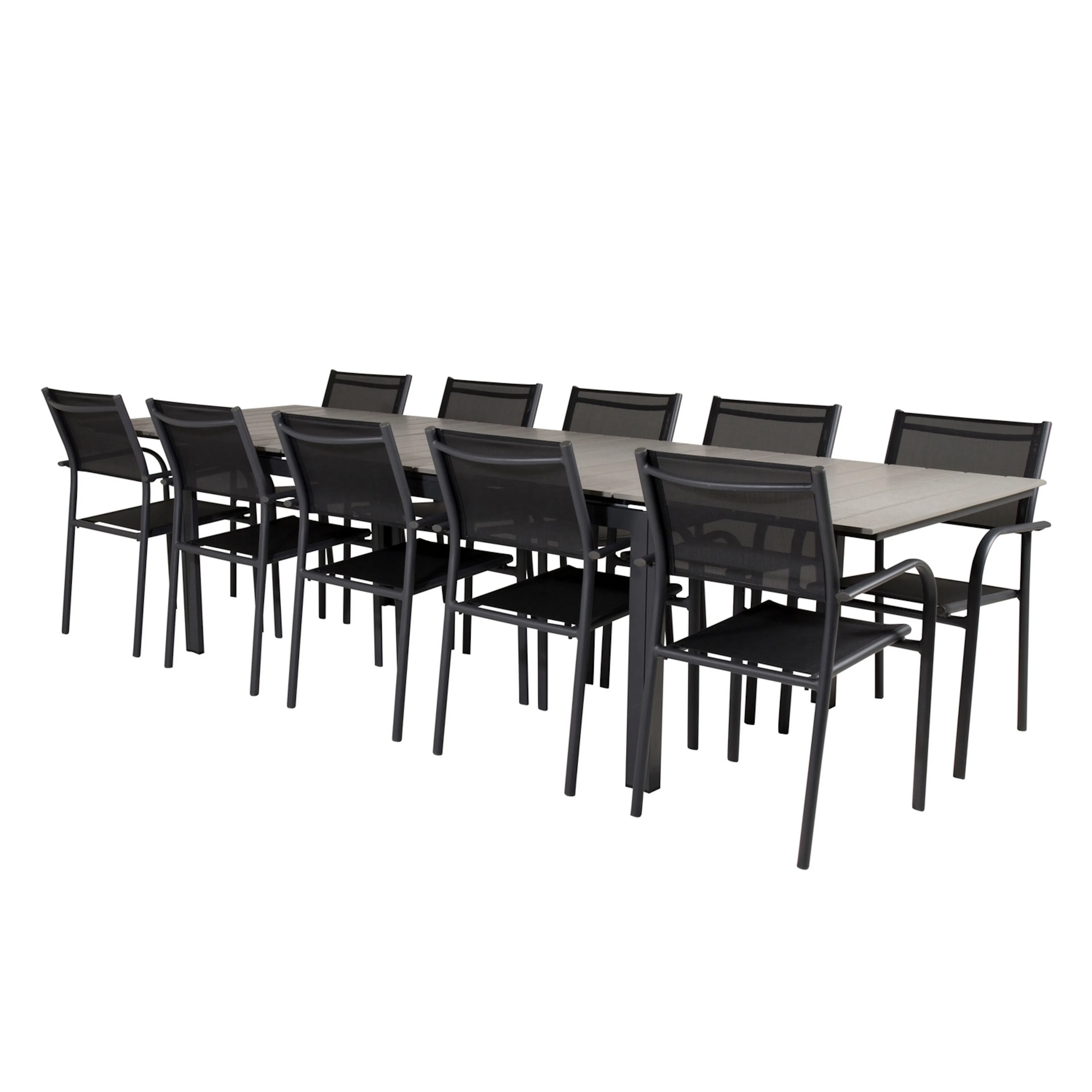 Levels Dining Table 224/324*100 - Svart Aintwood +Santorini Svart