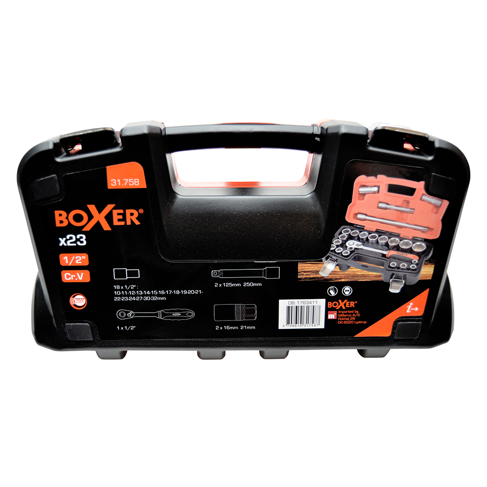 Hylsnyckelsats Boxer 1/2 tum-23-delar