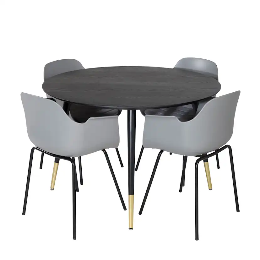 Matgrupp Venture Home Dipp Ø115 cm med 4 Comfort Stolar