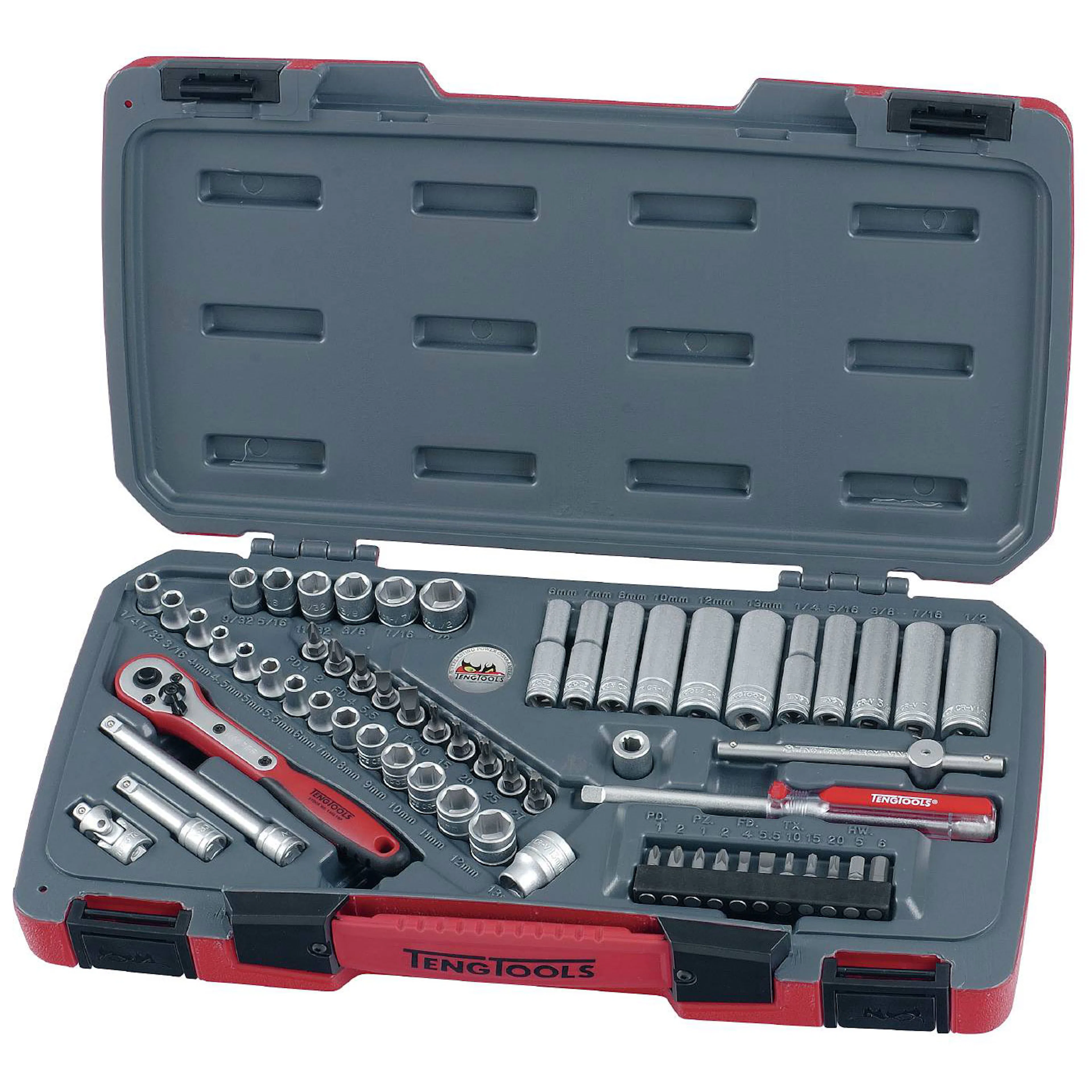 Hylsnyckelsats med 1/4 tum fyrkantsfäste Teng Tools T1460