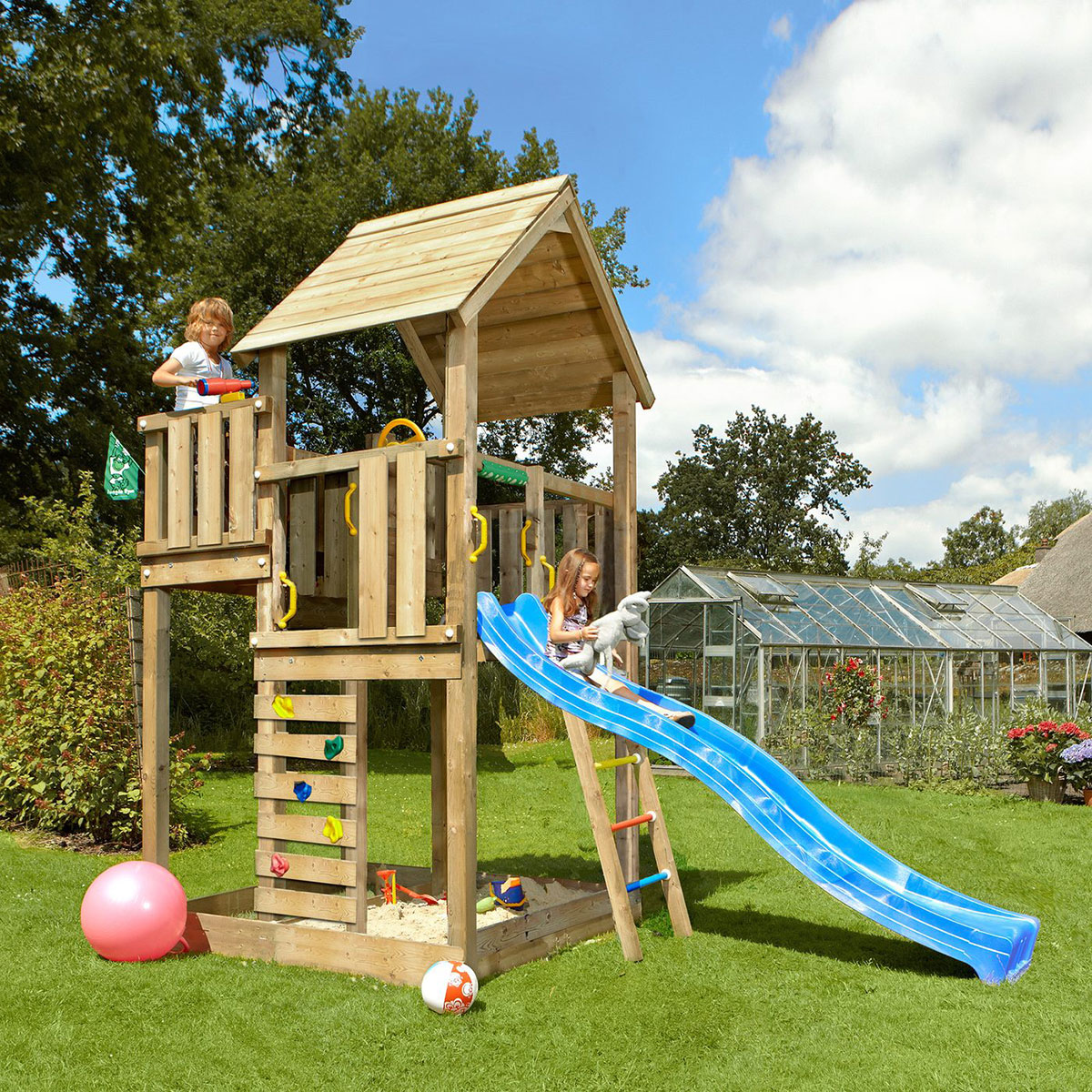 Lektorn Jungle Gym Palace 2.1 Blå Rutschkana