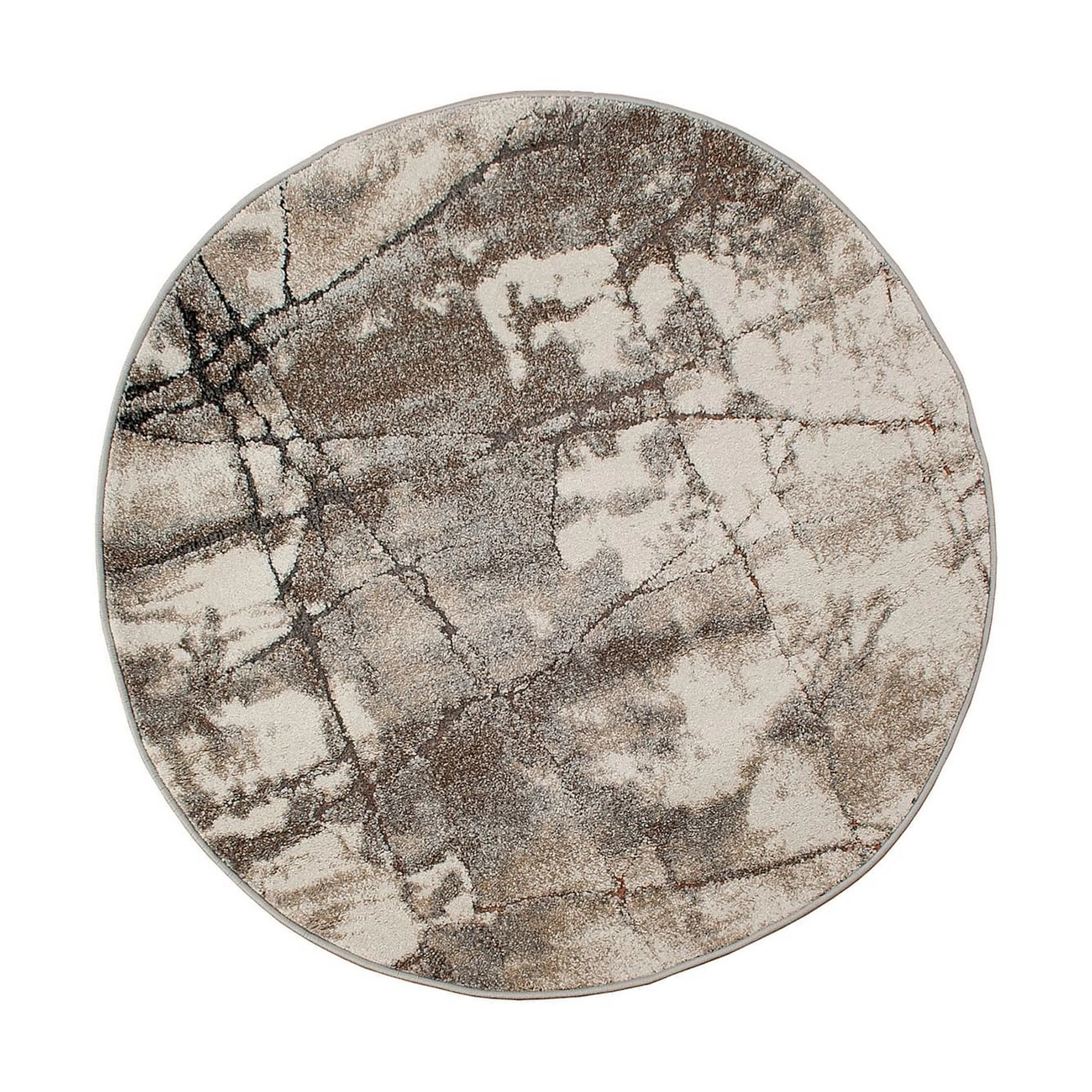 Friezematta KM Carpets Ibiza Tegel Rund Rost