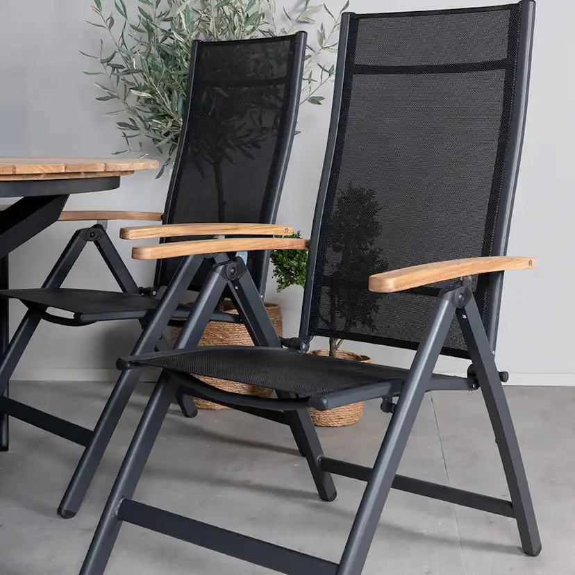 Matgrupp Venture Home Meya med 6 Perla Positionsstolar