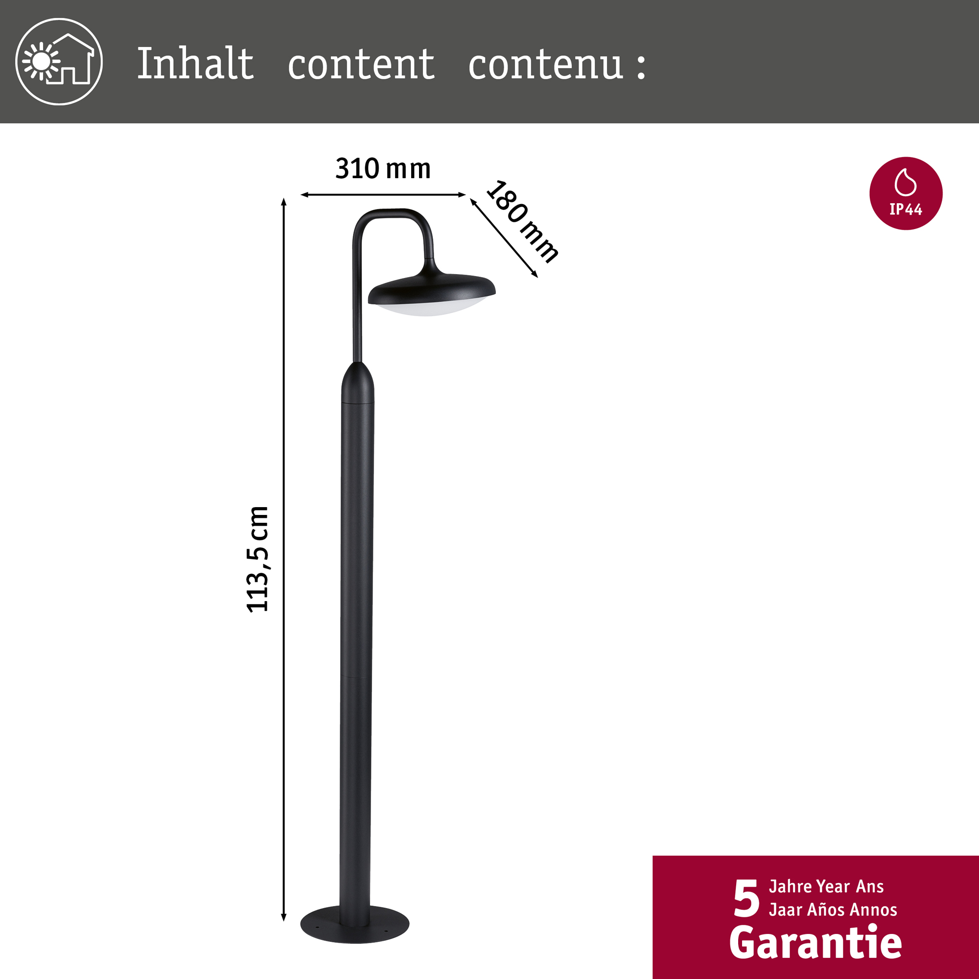 Pollare LED Paulmann Nostro Seawater Resistant IP44 230V
