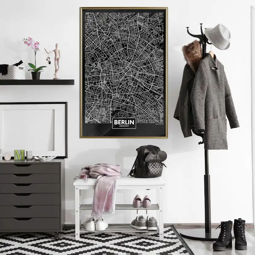Poster Artgeist Affisch Dark Map of Berlin