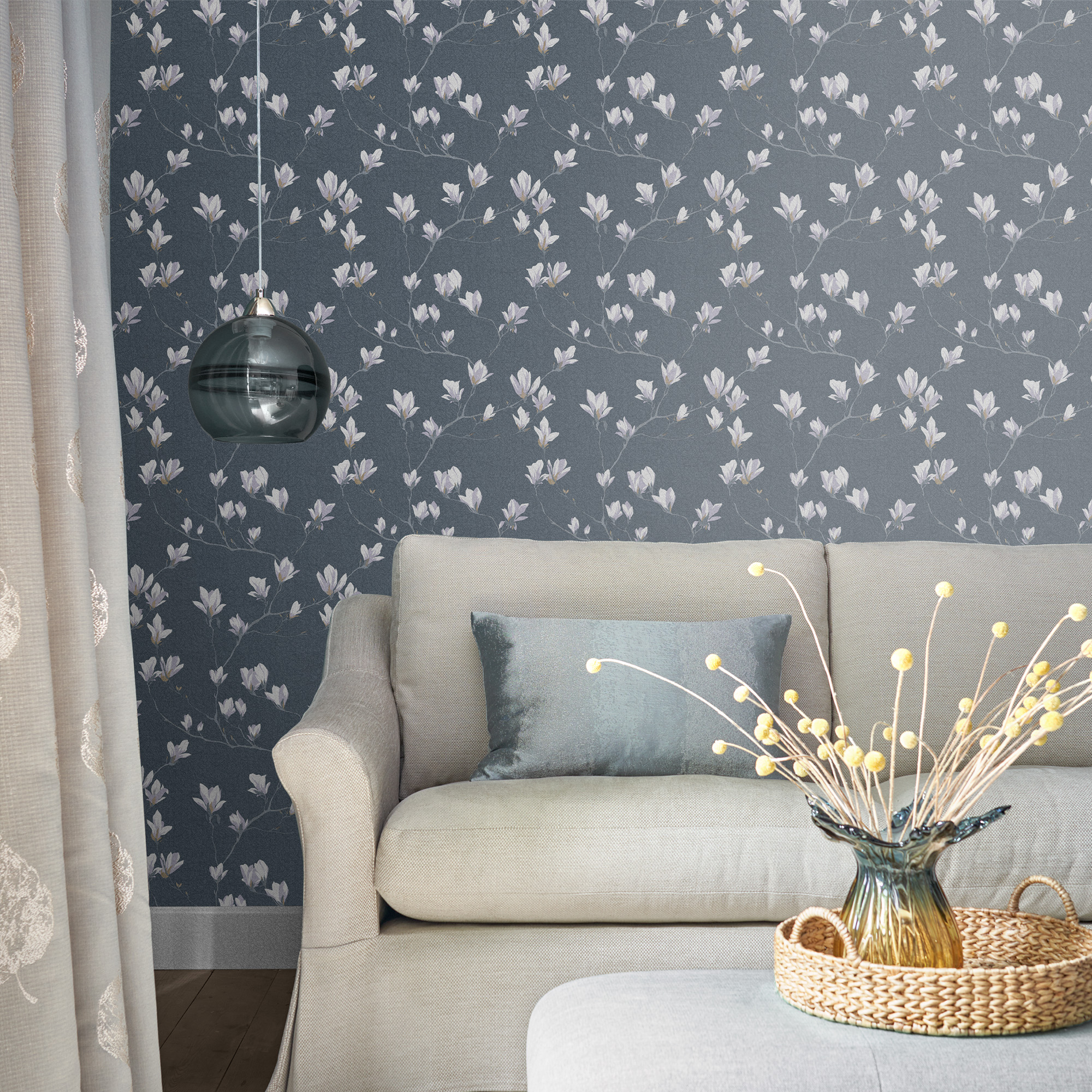 Tapet Laura Ashley Magnolia Grove Dusky Seaspray