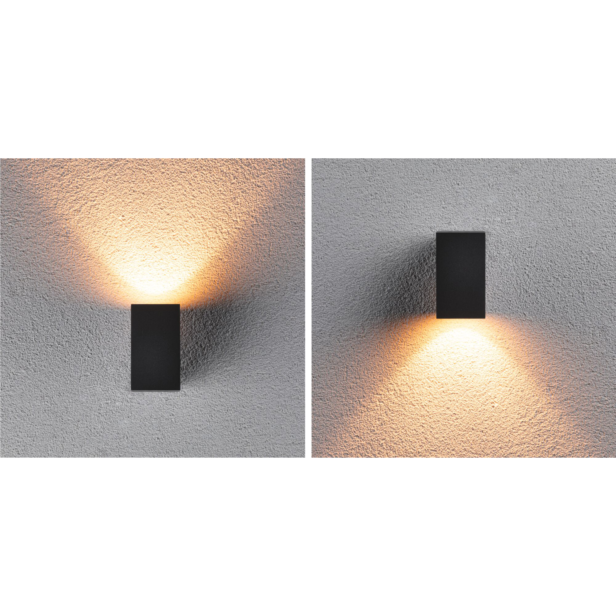 Fasadbelysning Paulmann Flame LED Nedåtljus IP44 230V Färg: Antracit, Ljus: Gold Light (insektevänlig)