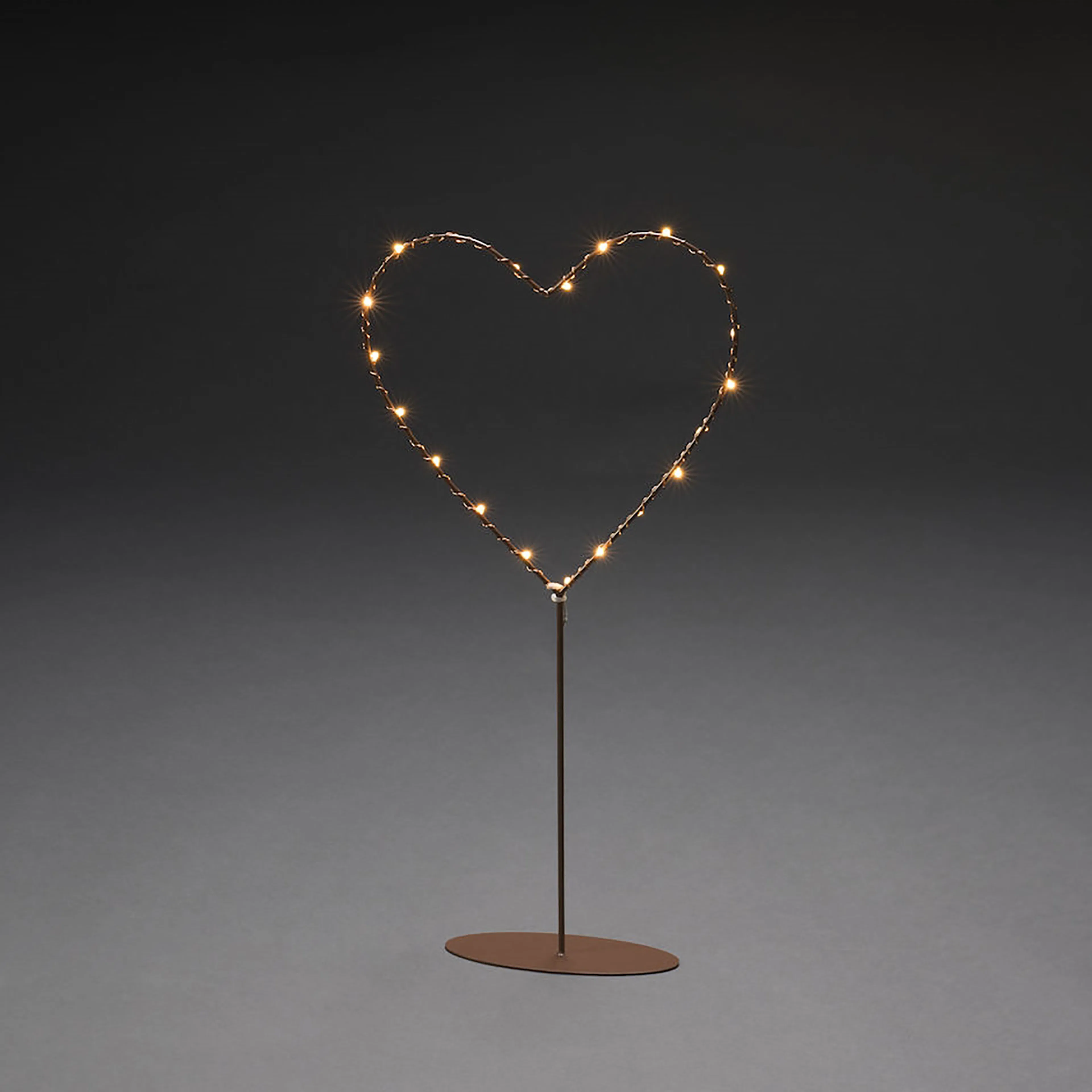 Metallhjärta koppar 20 LED Amber/Koppar