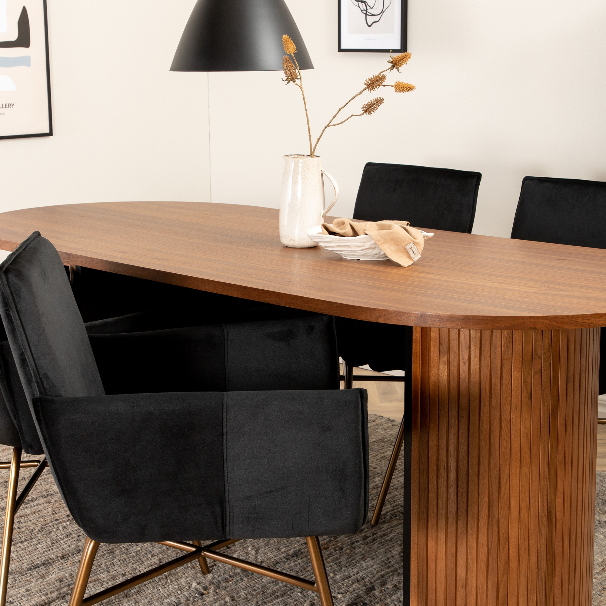 Matgrupp Venture Home Bianca Valnöt med 4 Annika Stolar