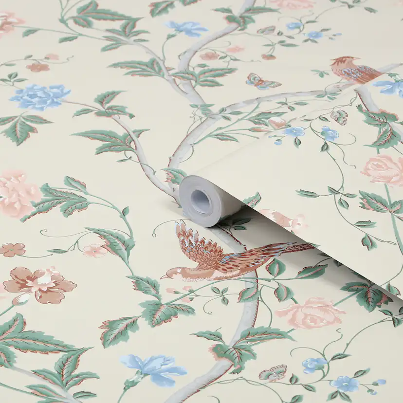 Tapet Laura Ashley Summer Palace Sage / Apricot 120133