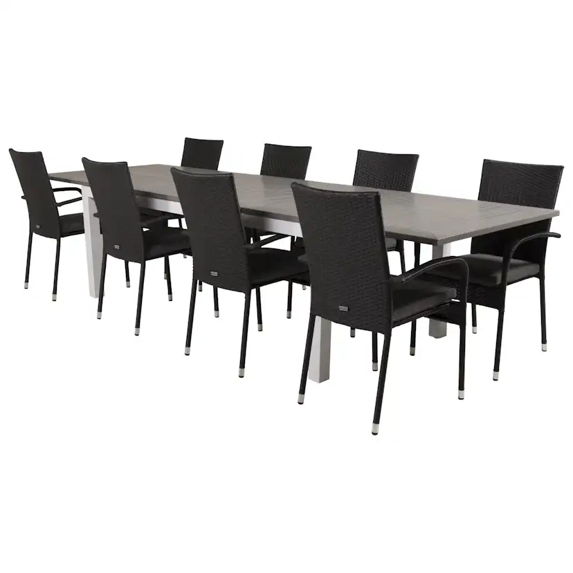 Matgrupp Venture Home Aleyna 224/324 med 8 Asta Stolar