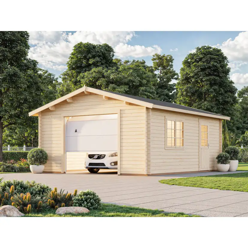 Roger 23,9 m2 with sectional door Brun dippad