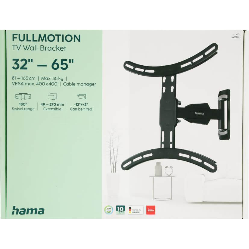 Väggfäste Hama Full Motion VESA upp till 400x400 65 tum Easy Fix