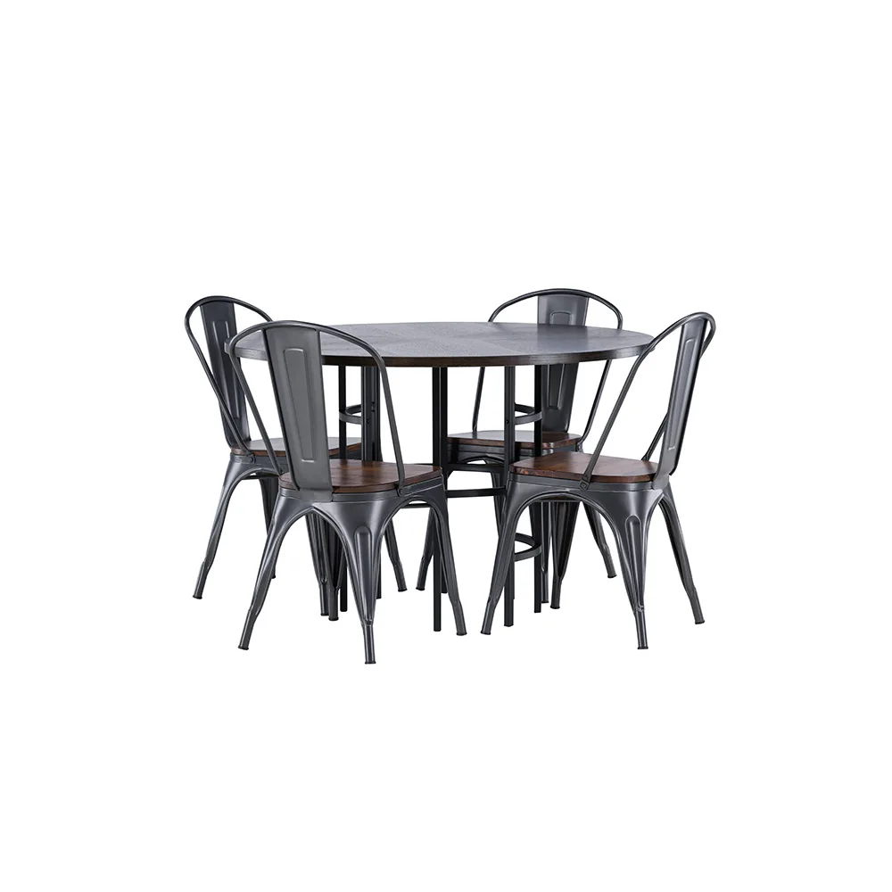 Copenhagen Dining Table - Black / Mocca Veneer +Tempe Dining Mocka/Valnöt