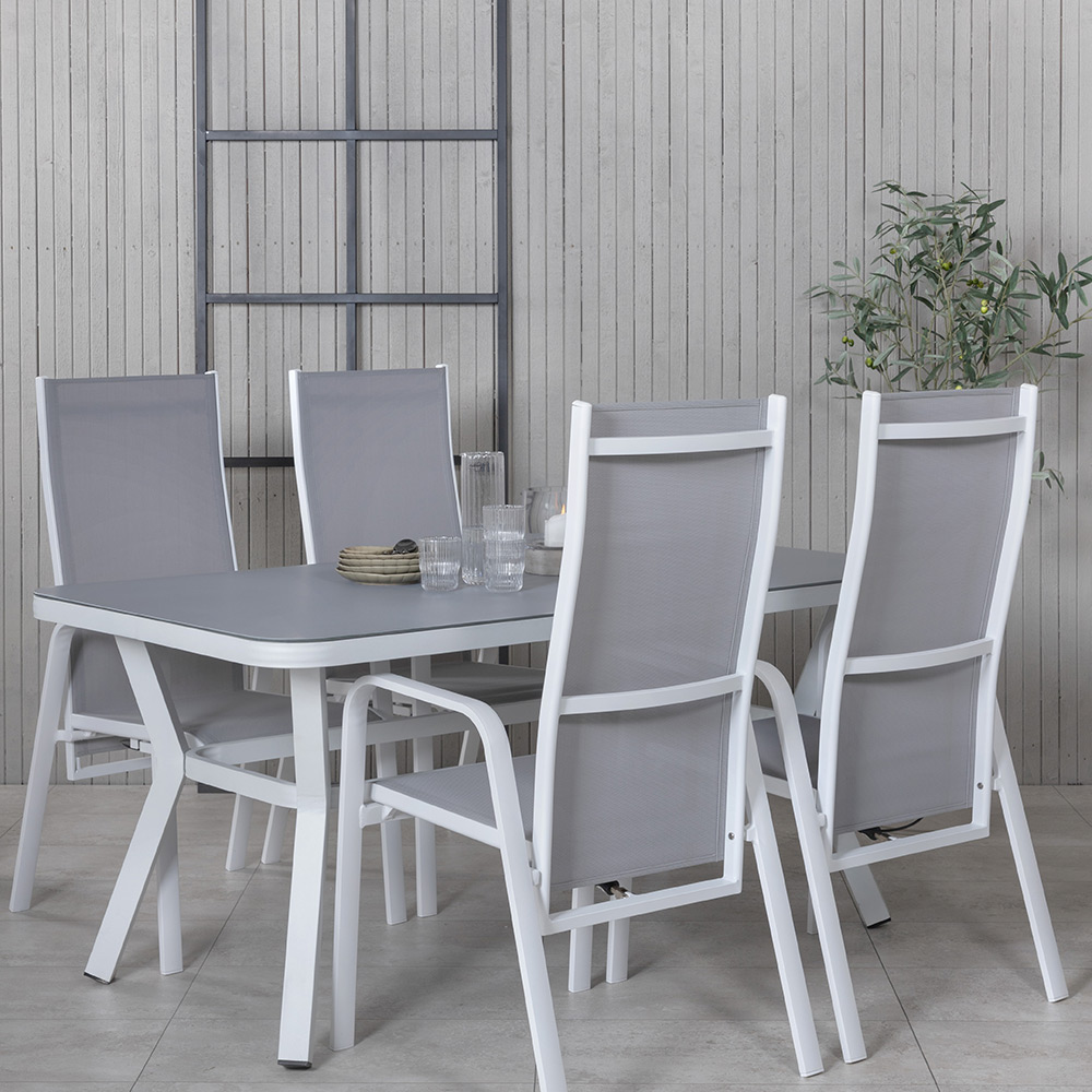 Matgrupp Venture Home Vyn Vit med 4 Curz Matstolar