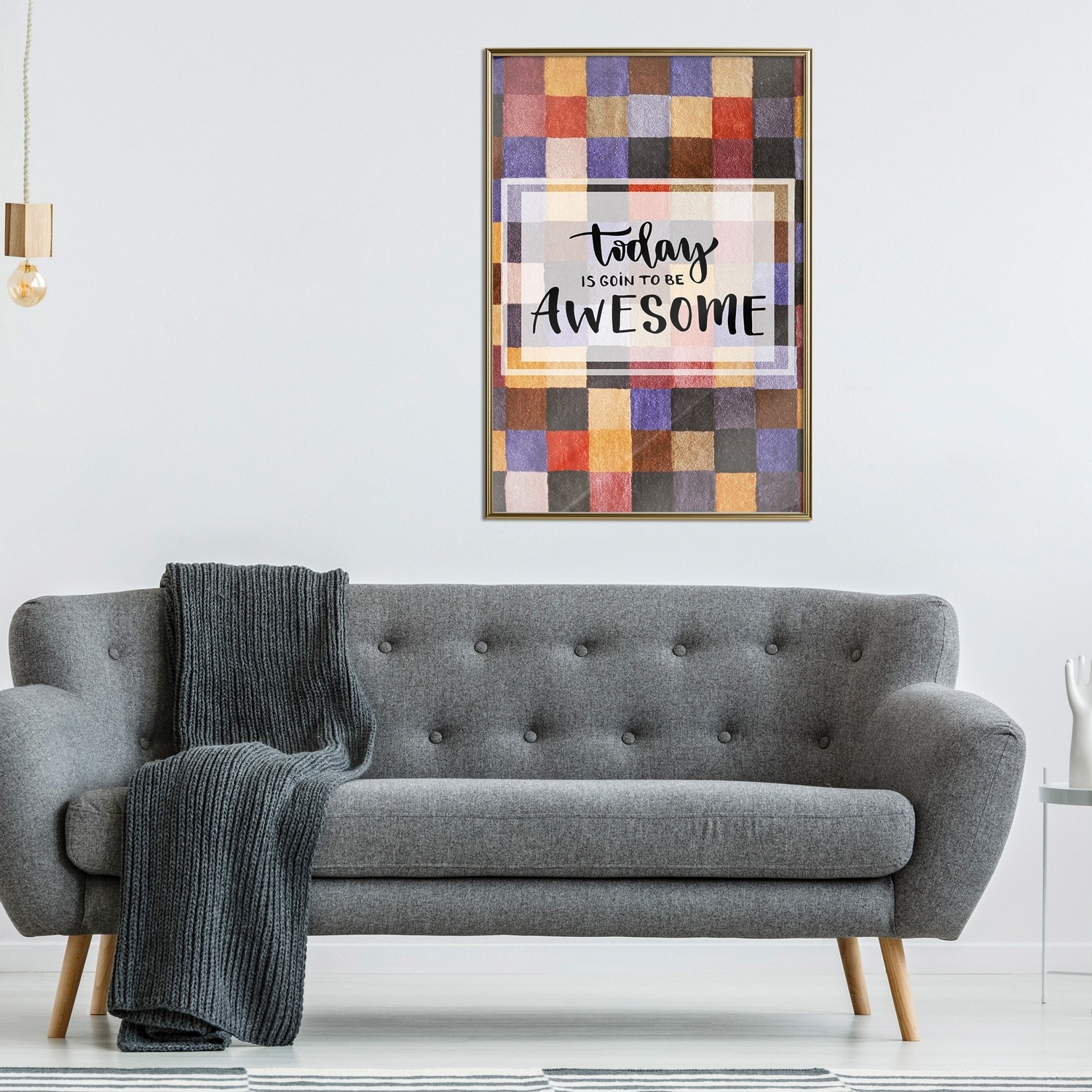 Affisch - Today Is Goin To Be Awesome [Poster] 30x45 Guld ram, 30x45 cm