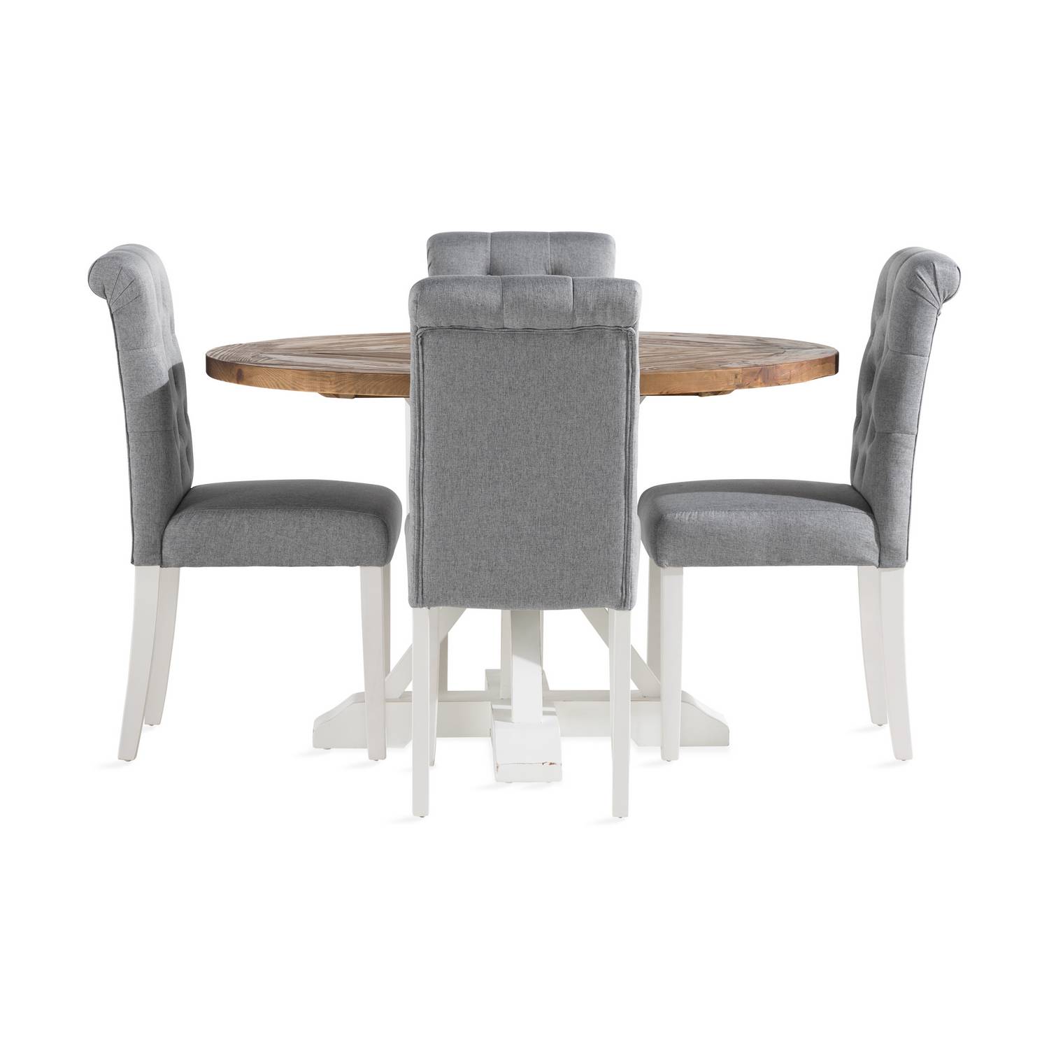 Matgrupp Basic Home Lyon Runt Matbord 120 cm med 4 Stormon Matstol