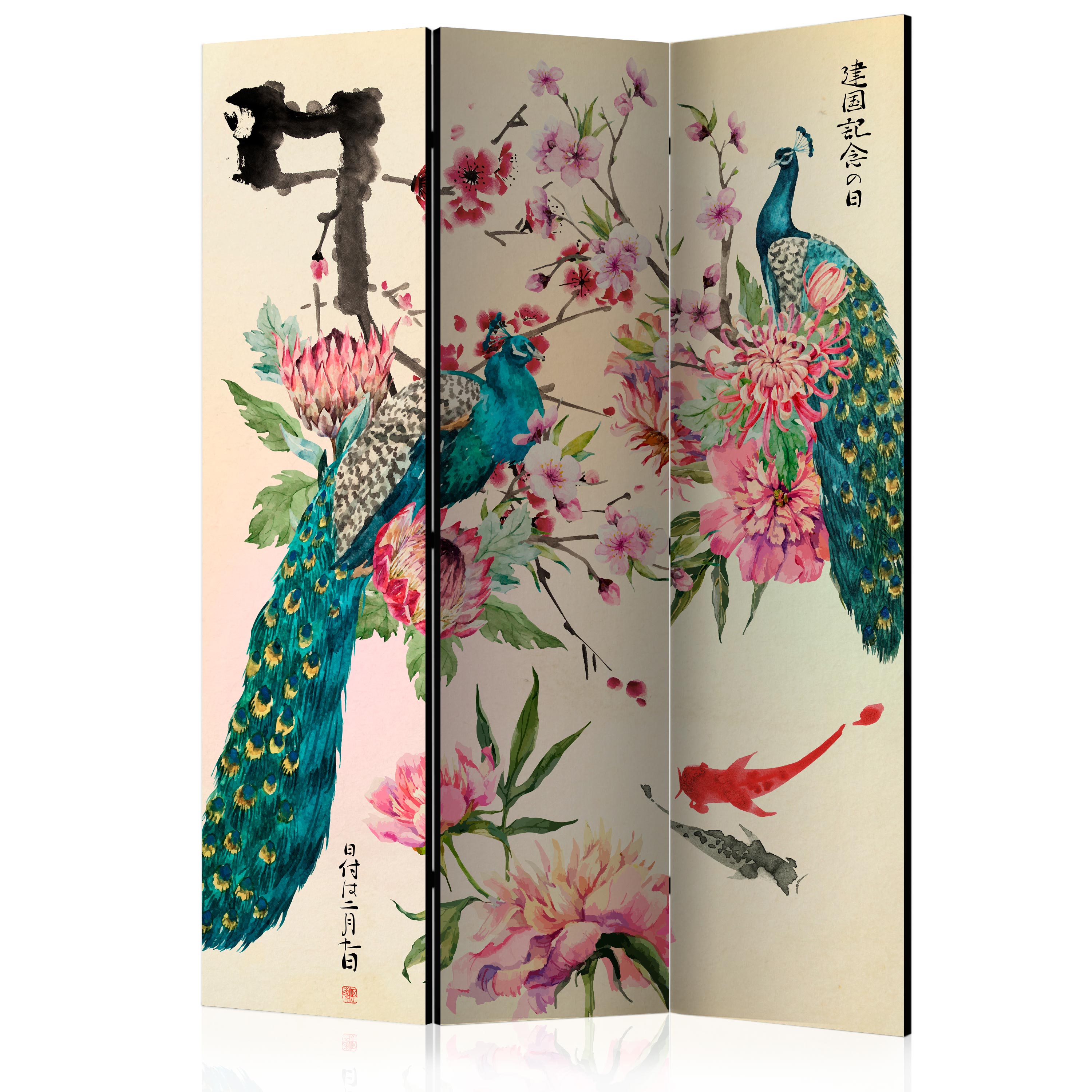 Rumsavdelare Skärmvägg Arkiio Peacock Love 135x172 cm