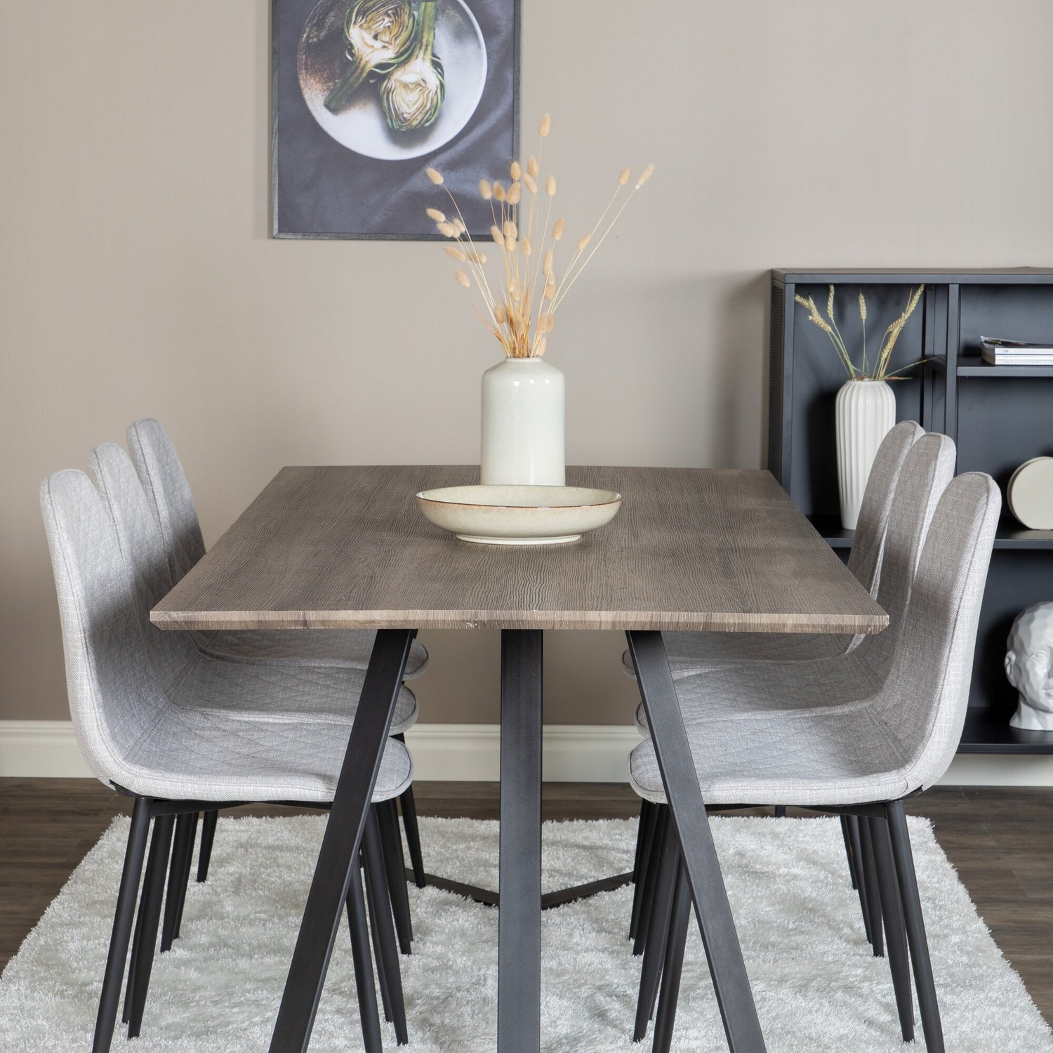 Matgrupp Venture Home Madde med 6 Phoi Stolar Polyestertyg