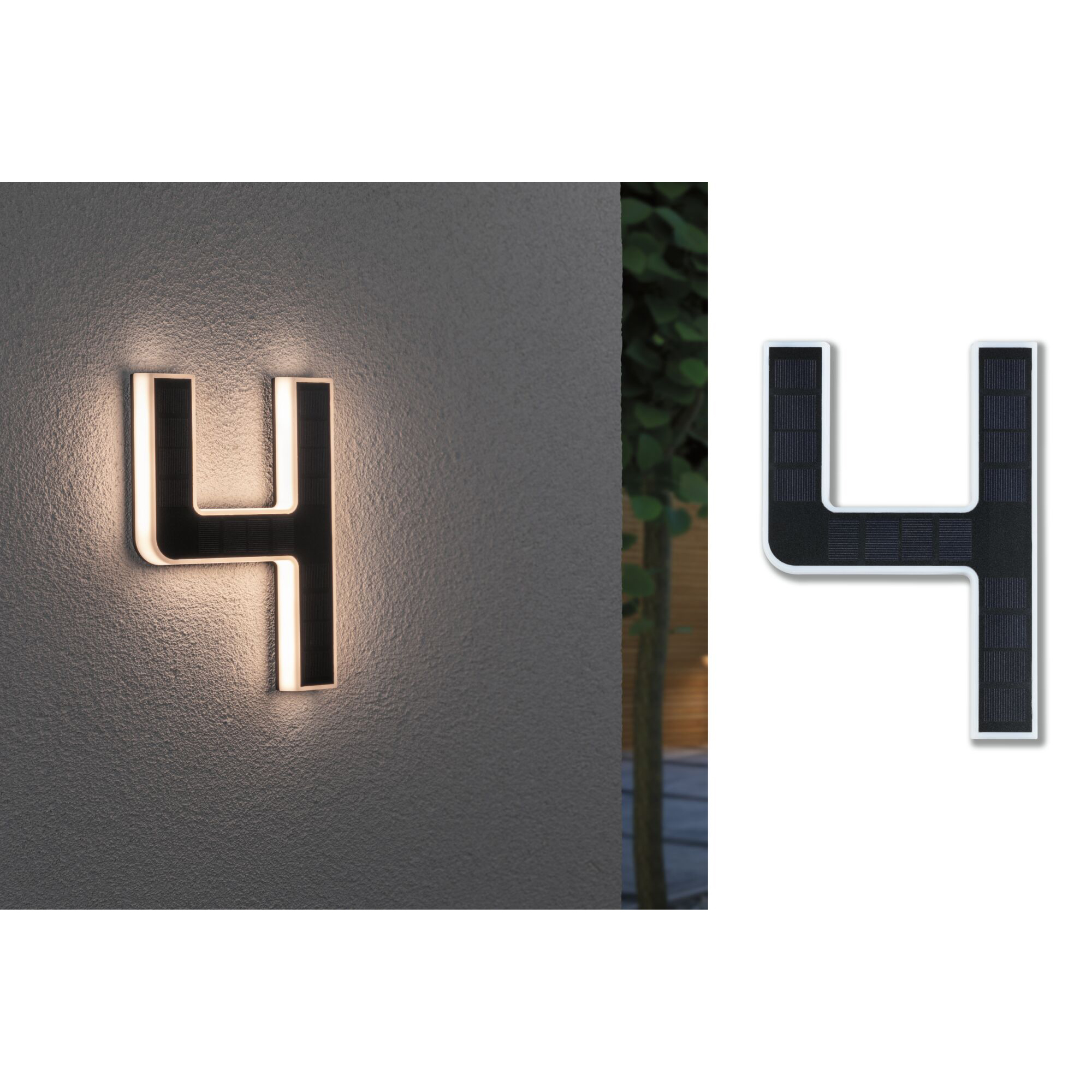 Fasadbelysning Solcell LED Paulmann Husnummer 0-9 med belysning inkl. utbytbart batteri IP44