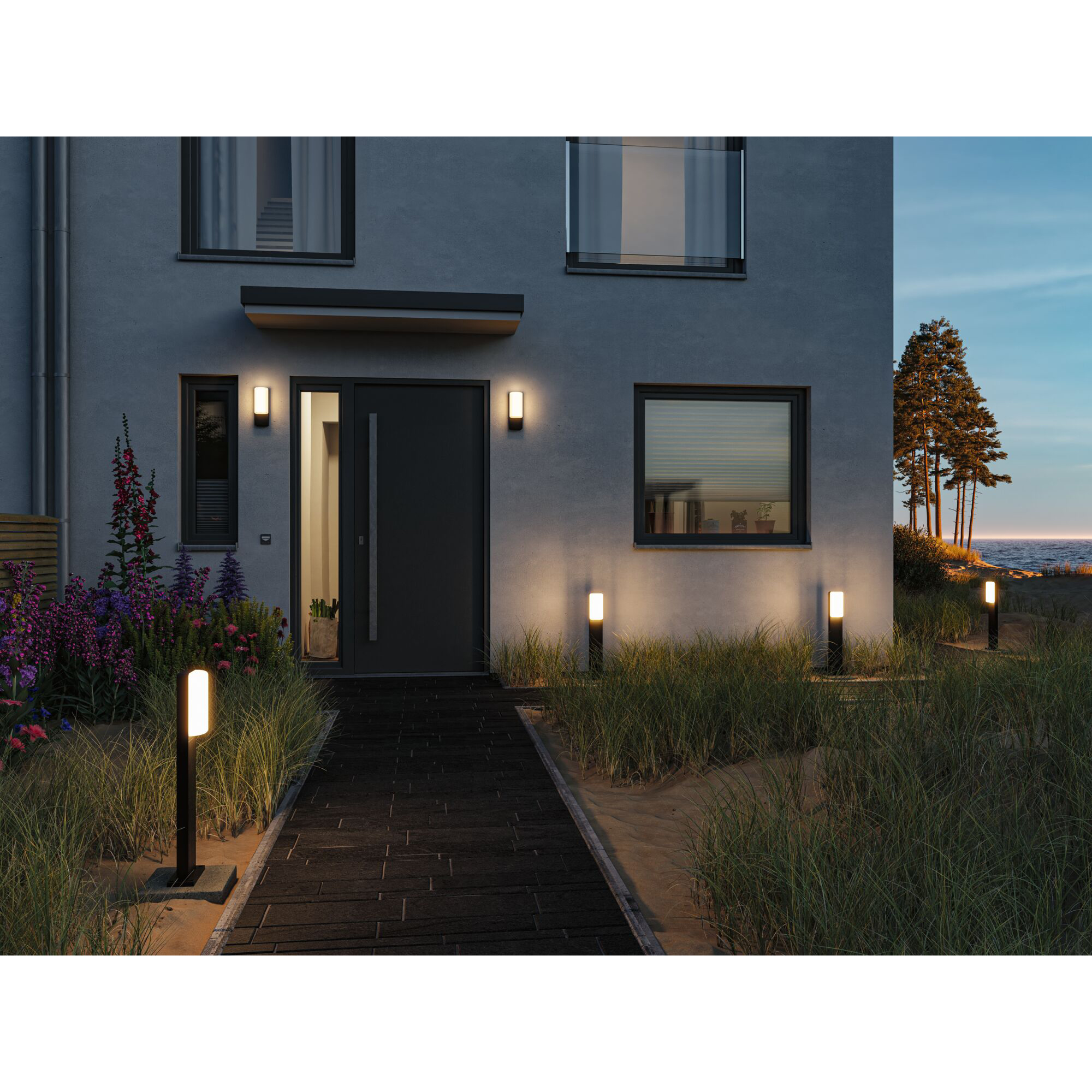 Fasadbelysning LED Paulmann Bonnie Seawater Resistant med Skymningsstyrd rörelsedetektor IP44 230V