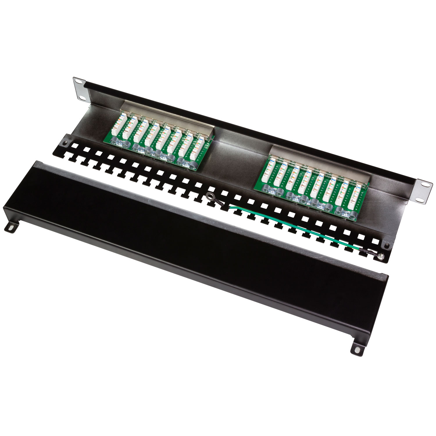 Serverskåp Tillbehör LogiLink Patchpanel Cat6 för 19" rack U1 Svart