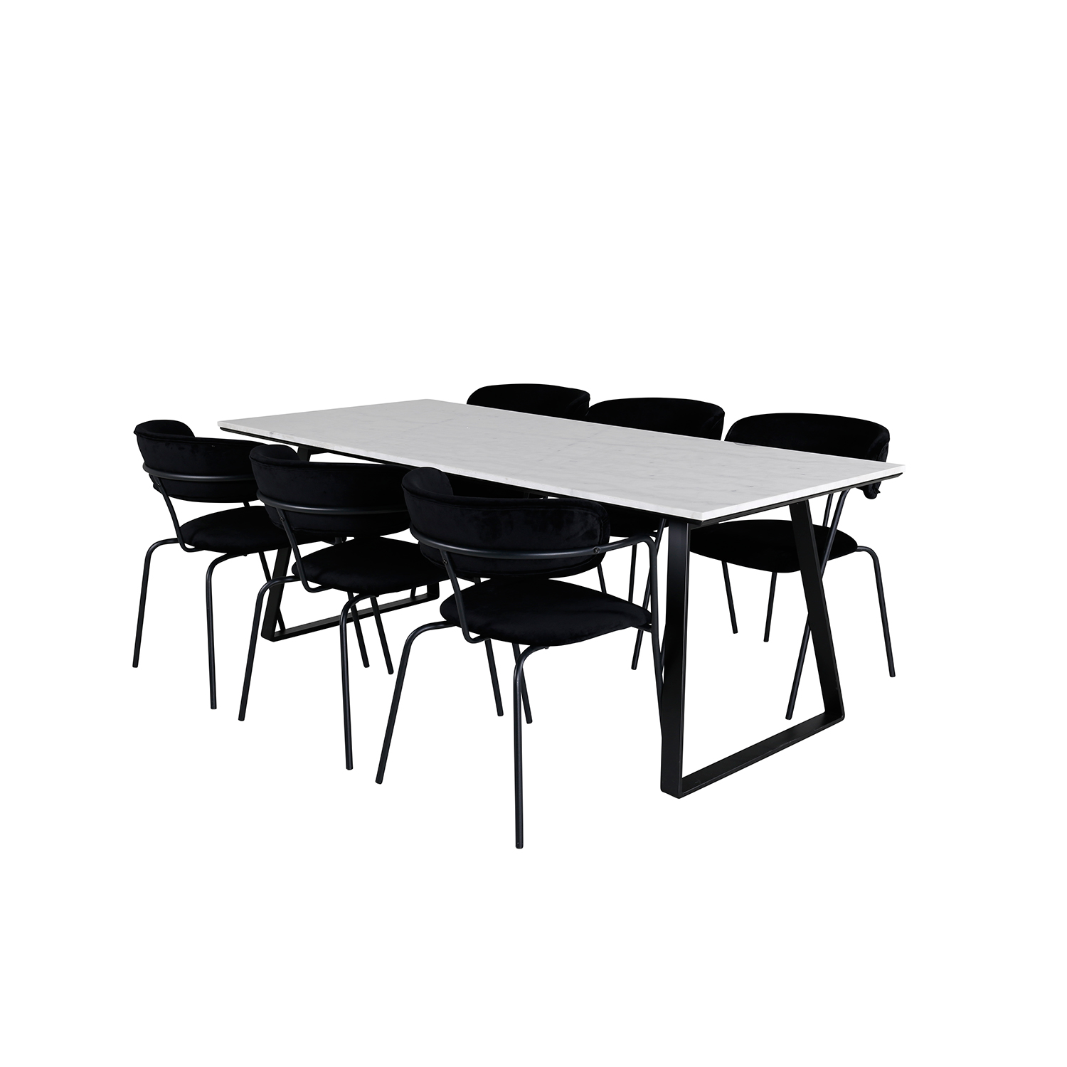 Matgrupp Venture Home Estelle med 6 Aris Stolar Sammet