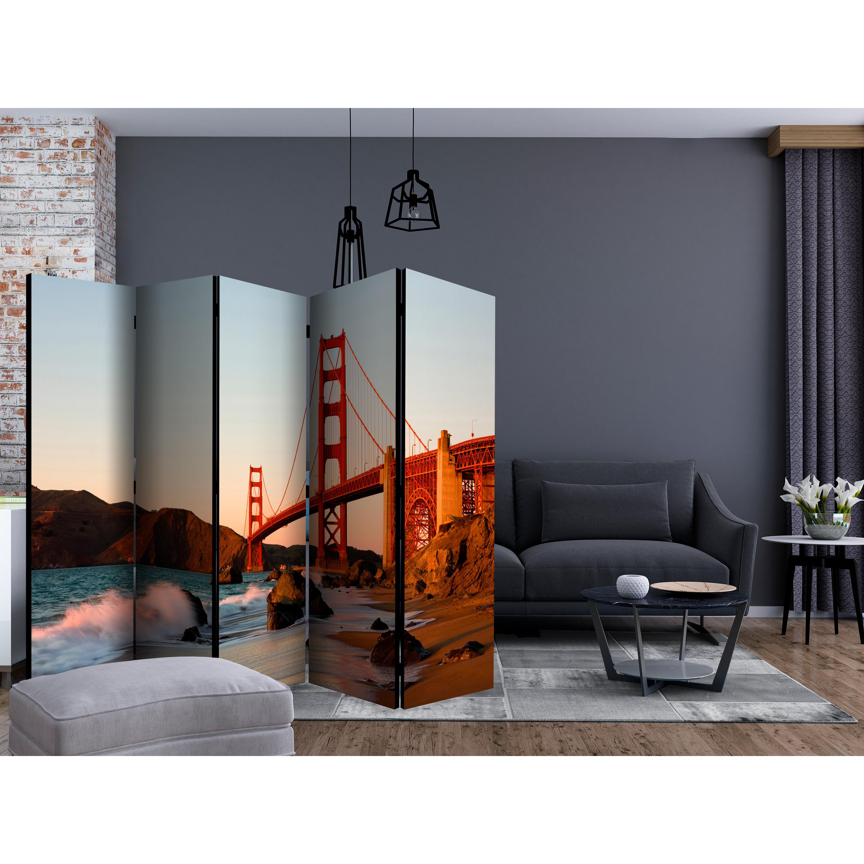 Rumsavdelare Skärmvägg Arkiio Golden Gate Bridge Sunset San Francisco II 225x172 cm