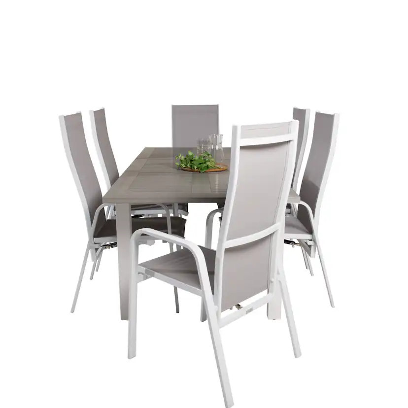 Matgrupp Venture Home Aleyna 160/240 med 6 Copacabana Matstolar