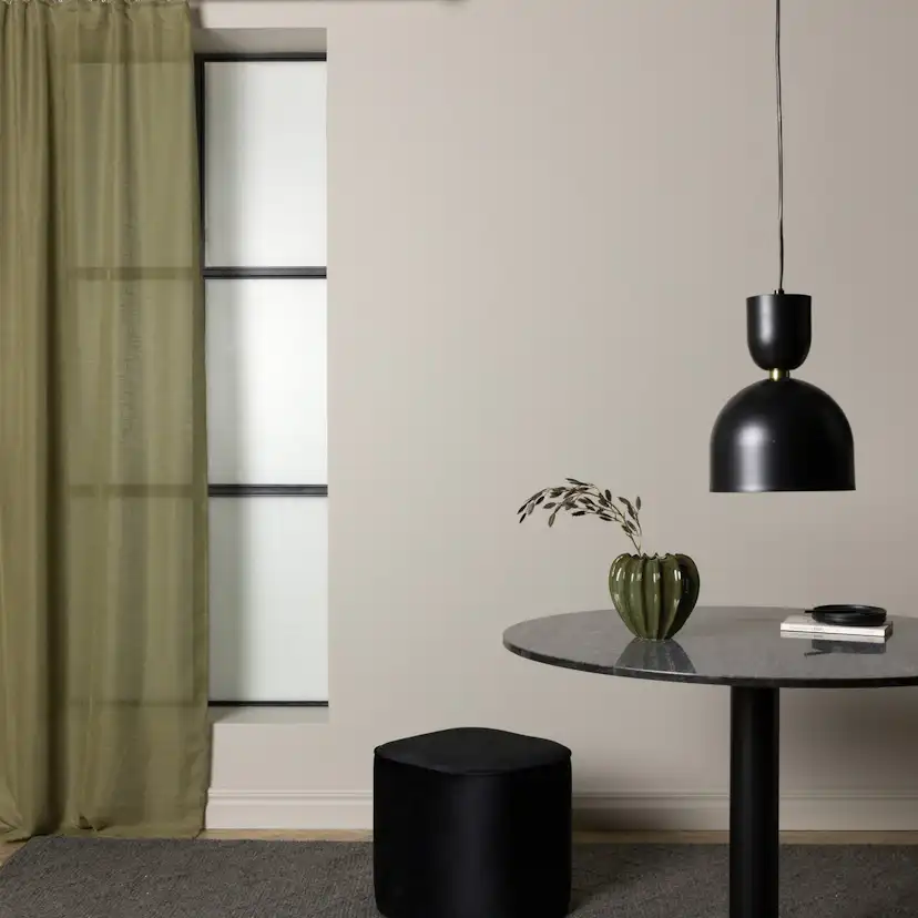 Kaya Curtain Polyester/linenlook - Green - 140*240 - Multi b Grön, Längd: 240 cm