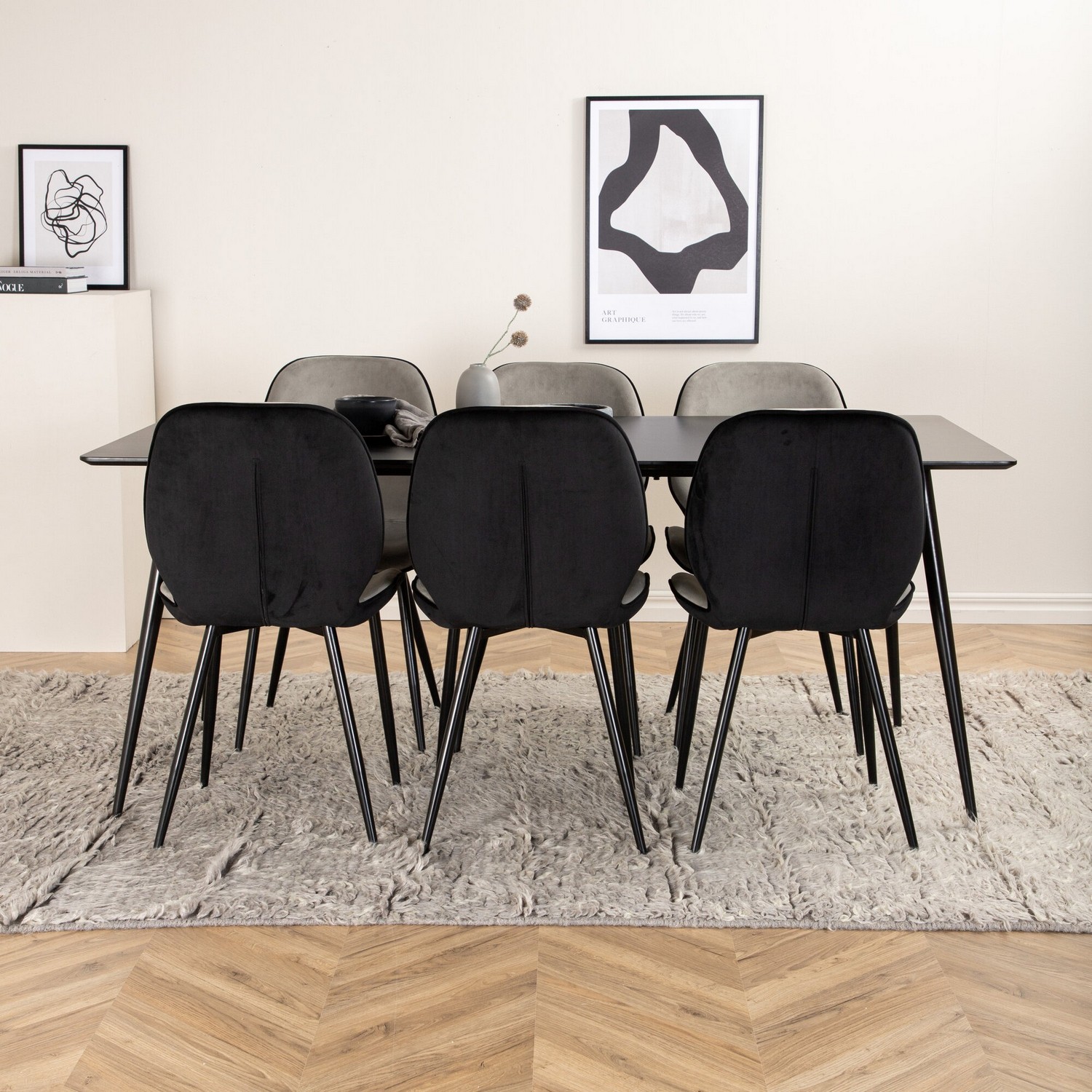 Matgrupp Venture Home Silvia med 6 Elisa Stolar Sammet