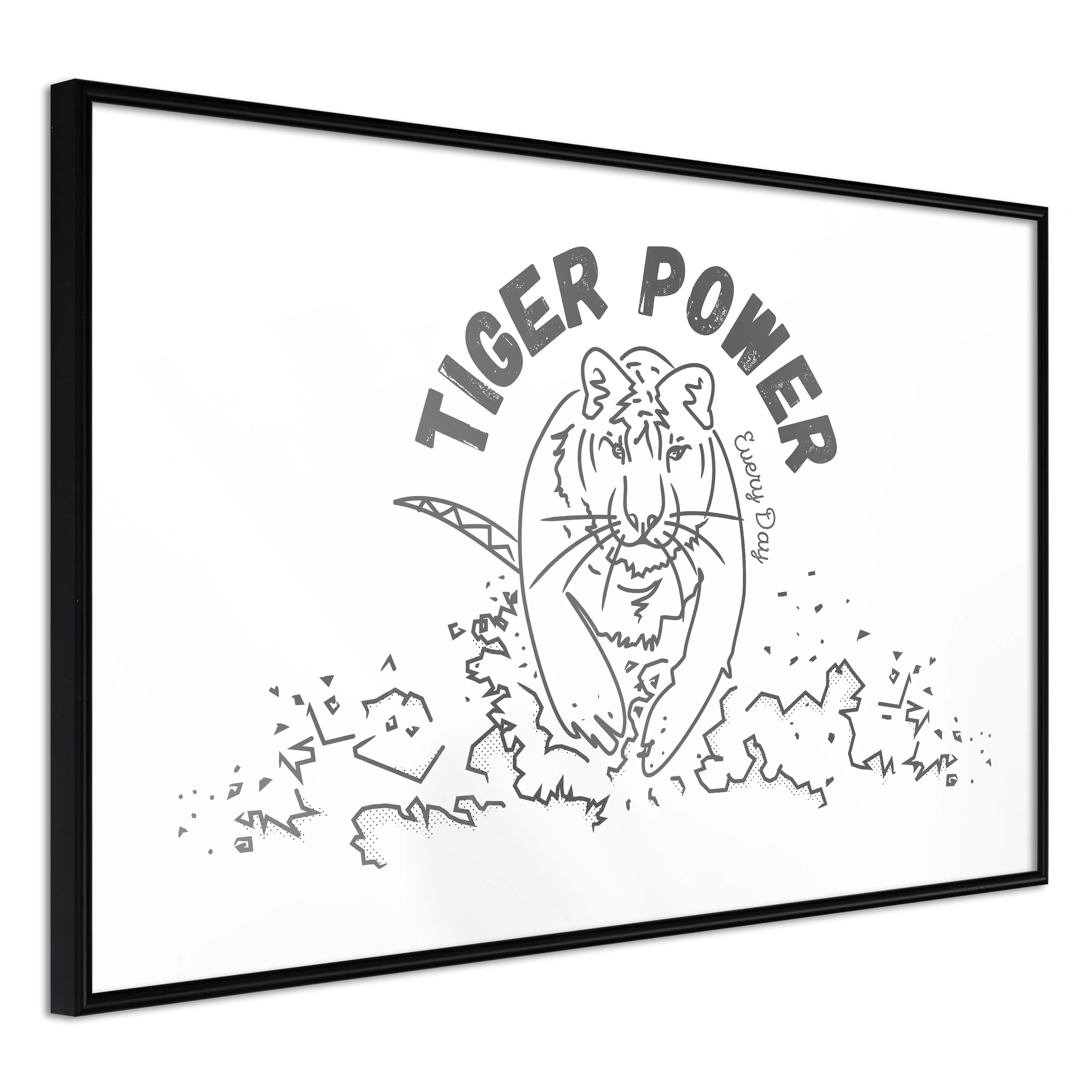 Affisch - Tiger Power [Poster] 30x20 Svart ram, 30x20 cm