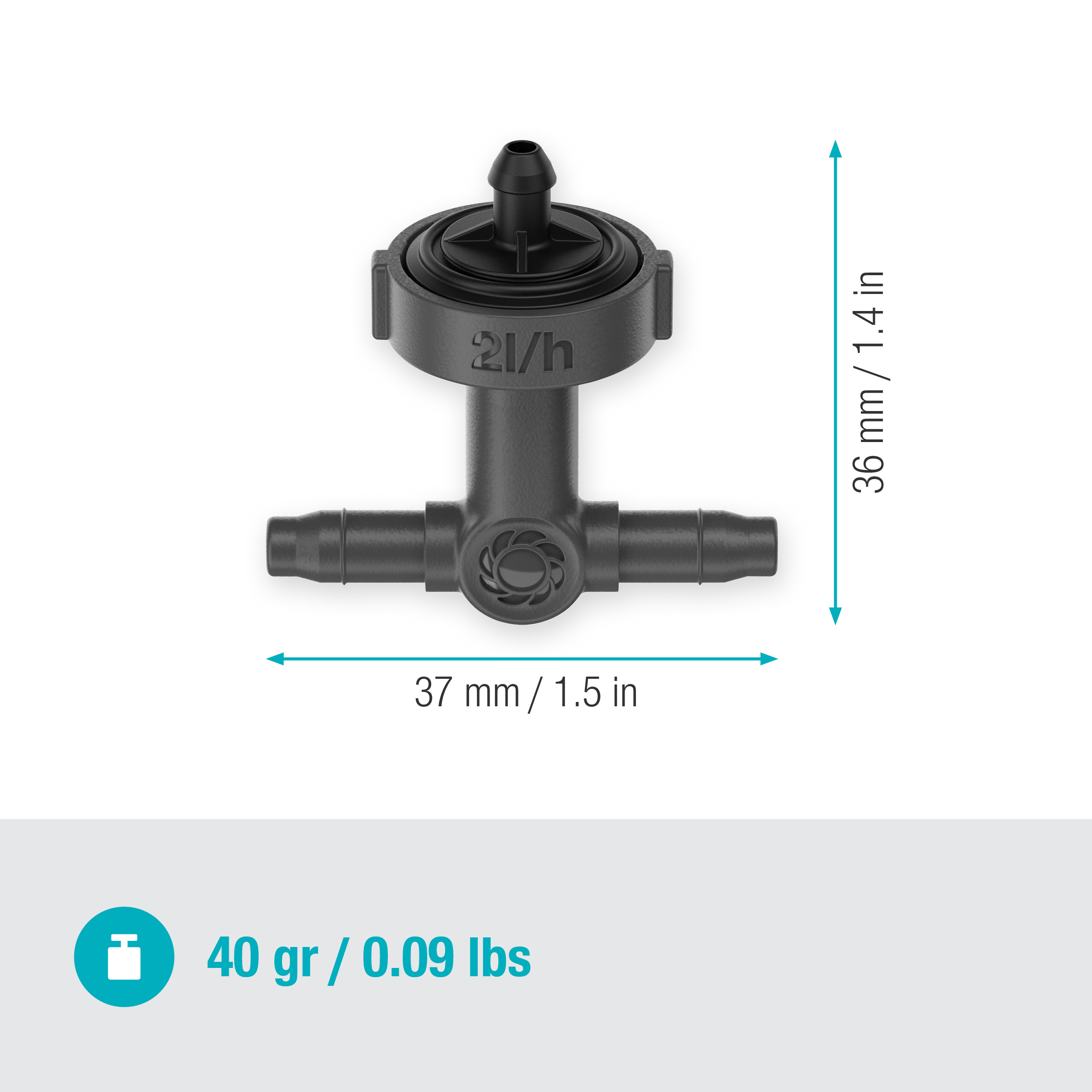 Droppspridare Gardena Micro-Drip Inline 2 l/h Tryckreglerande