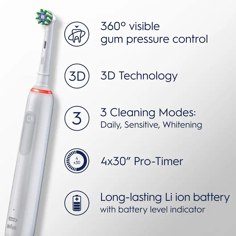 Eltandborste Oral-B Pro 3 White Olympics + TC