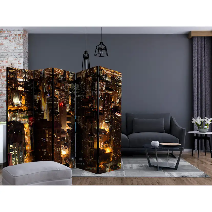 Rumsavdelare Skärmvägg Arkiio City by Night Chicago USA II 225x172 cm