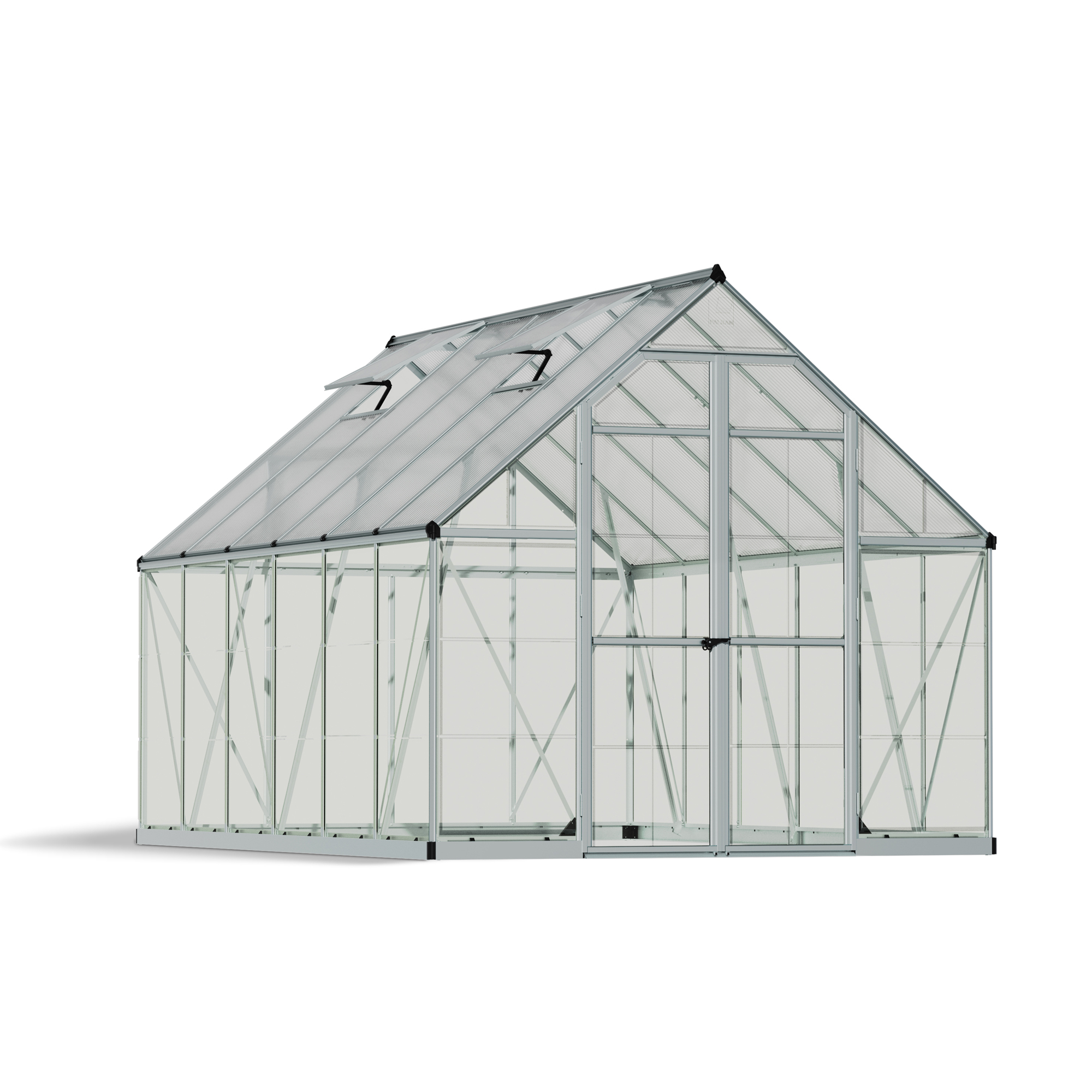 Canopia Cristalwall växthus 8.9 m² Silver Aluminium