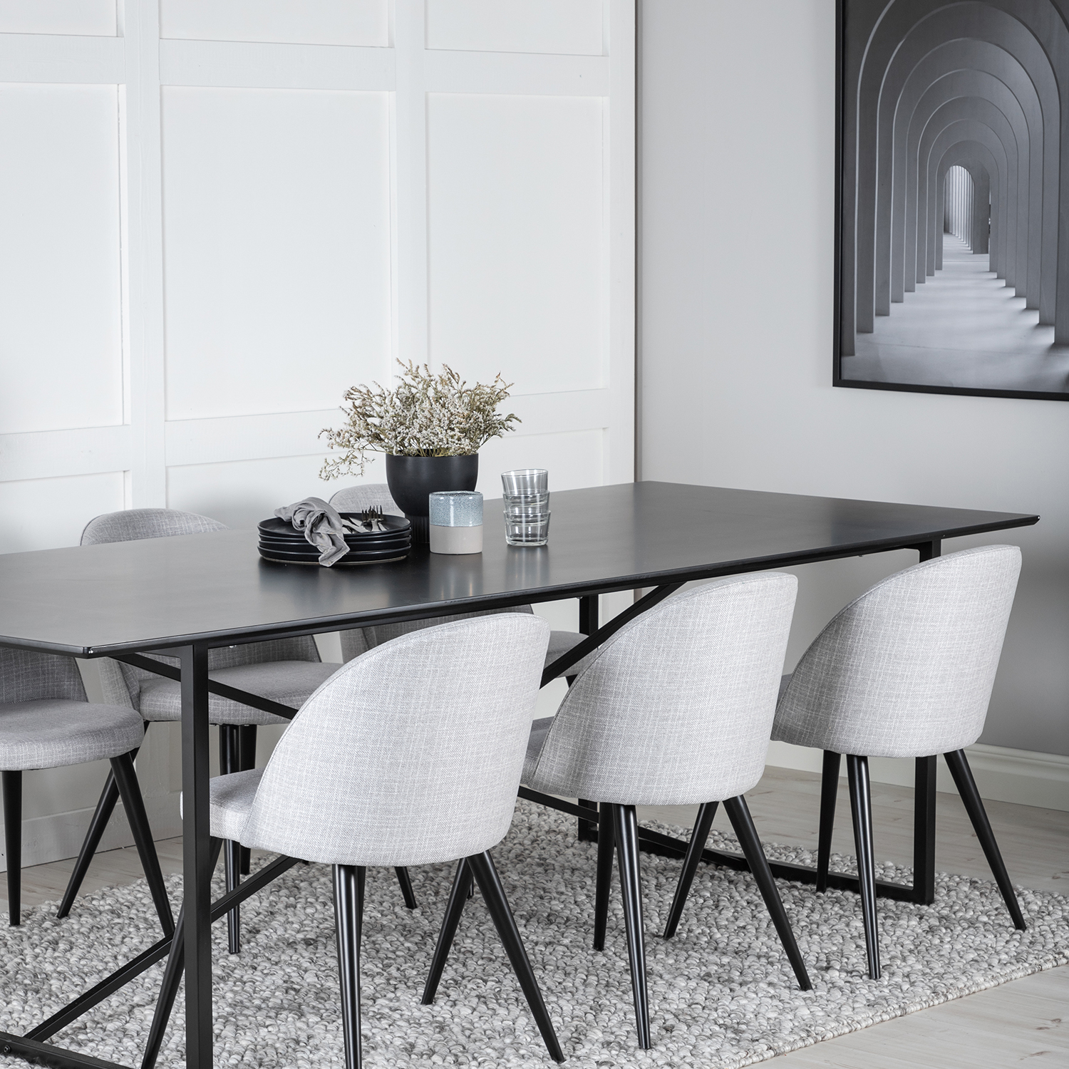 Matgrupp Venture Home Palaba med 6 Valentina Stolar Polyestertyg