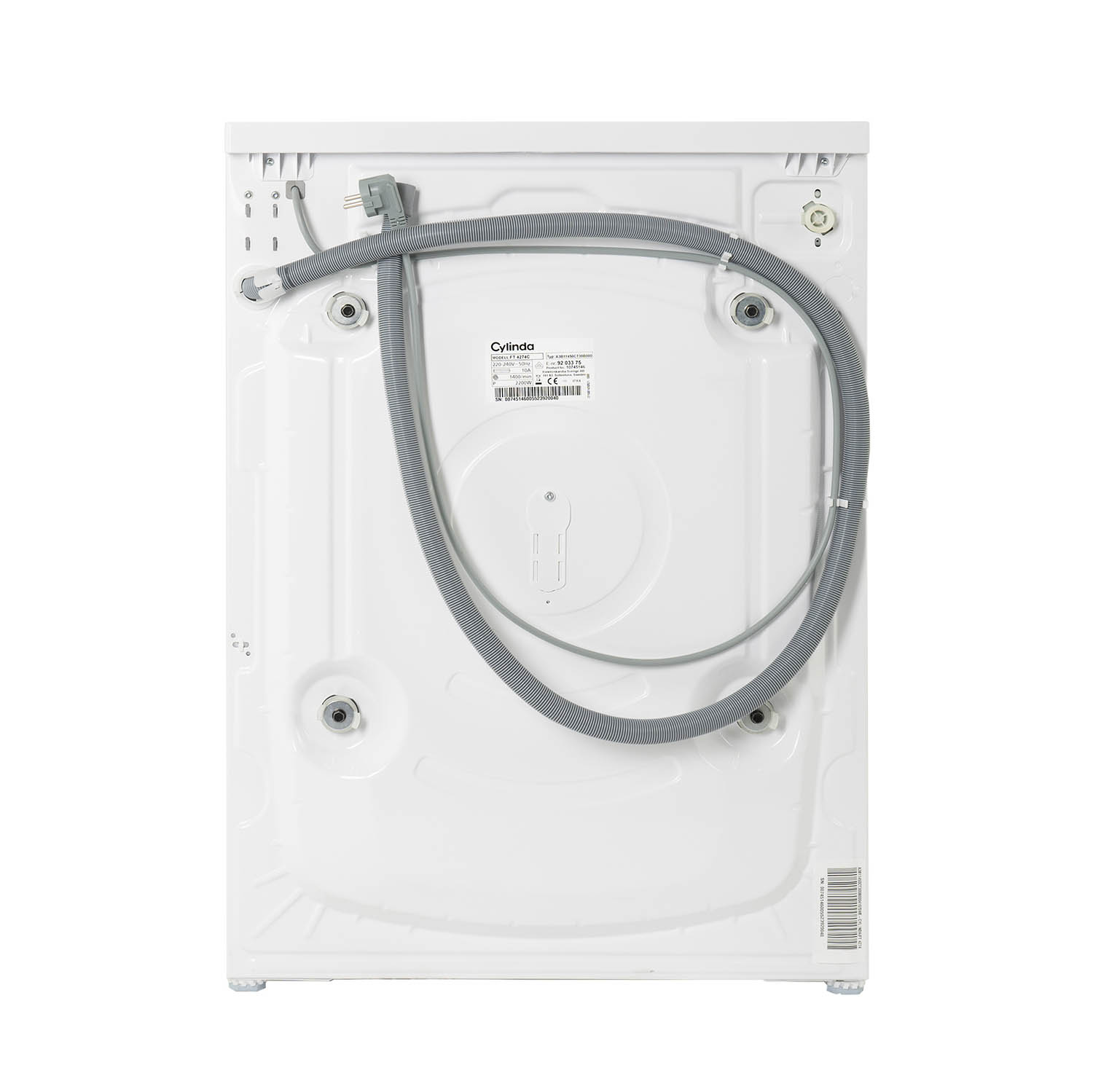 Tvättmaskin Cylinda FT4376B Energiklass B