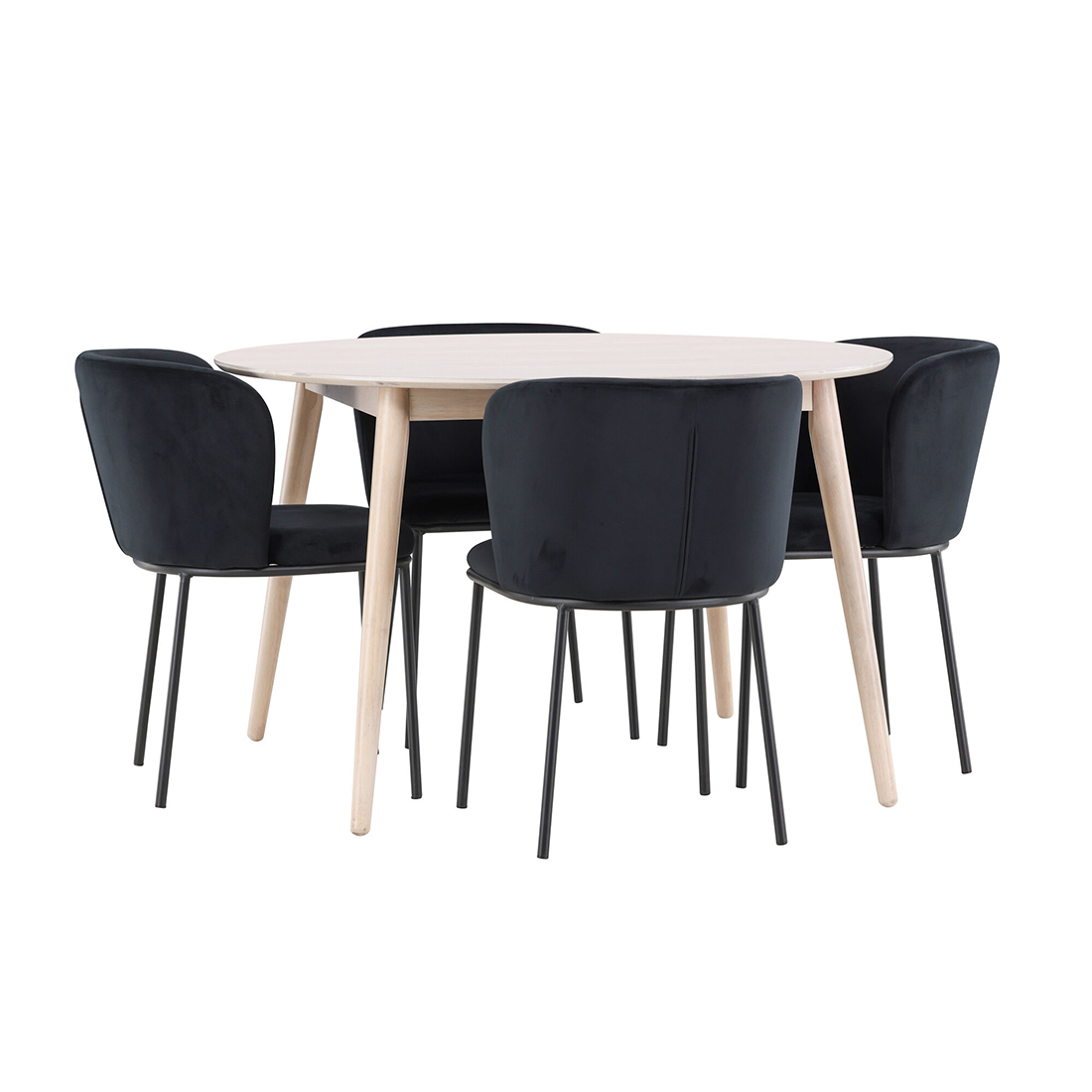 Matgrupp Venture Home Flora Ø120 cm med 4st Edina Matstolar
