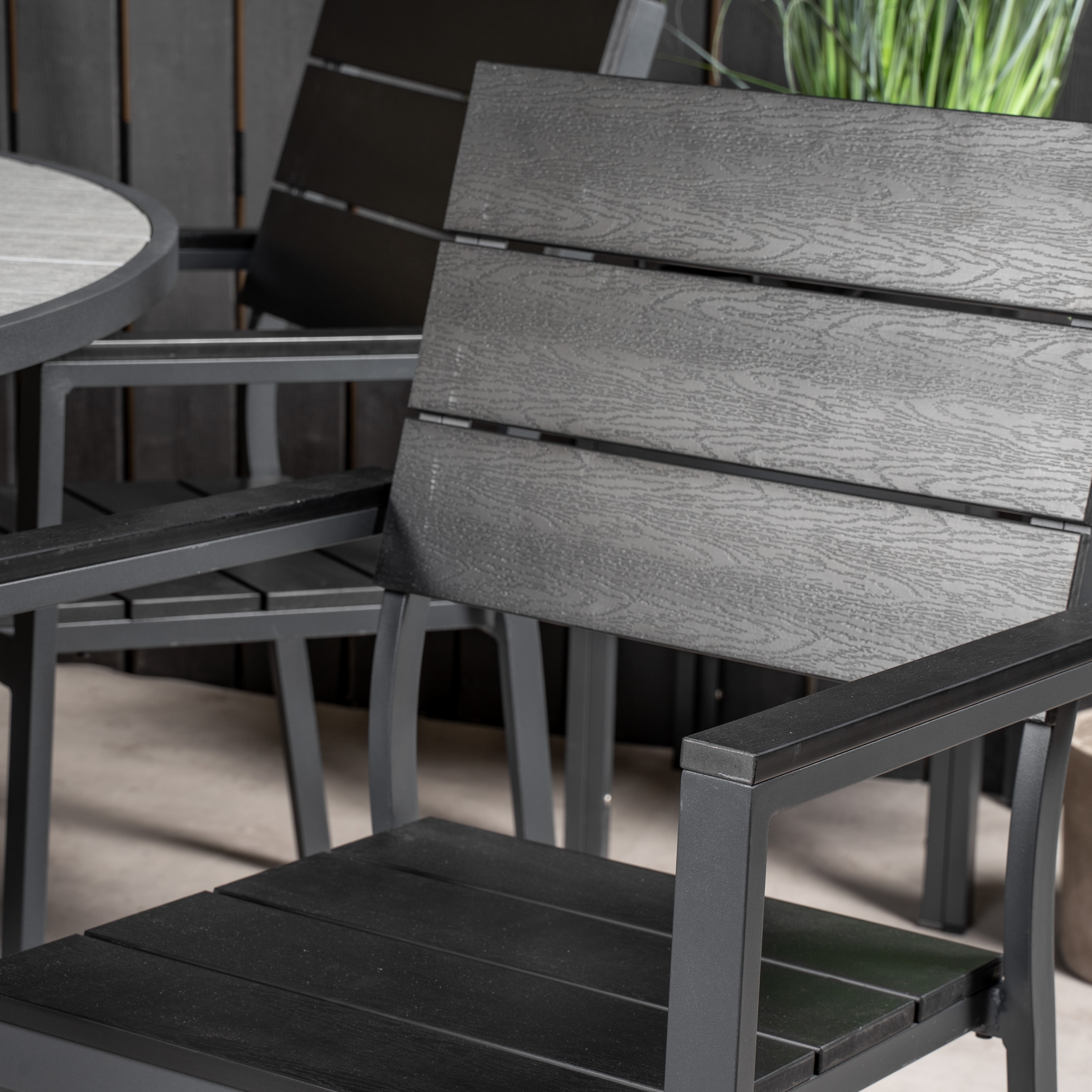 Matgrupp Utomhus Venture Home Pincy Ø140 med 6 Lova Trädgårdsstolar
