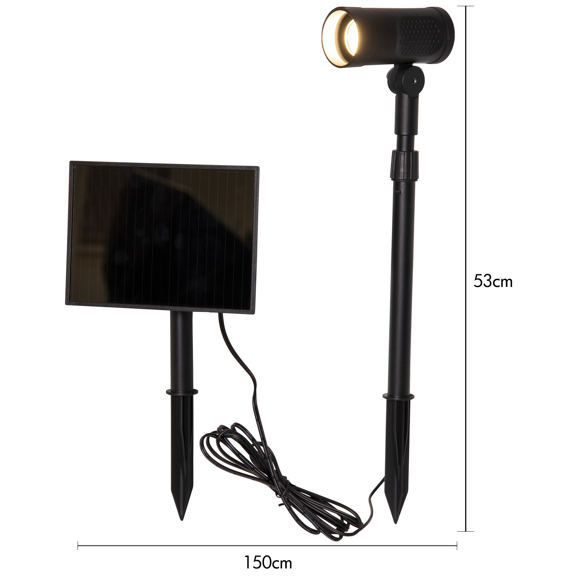 Spotlight Solcell Star Trading Powerspot 53 cm Varmvit
