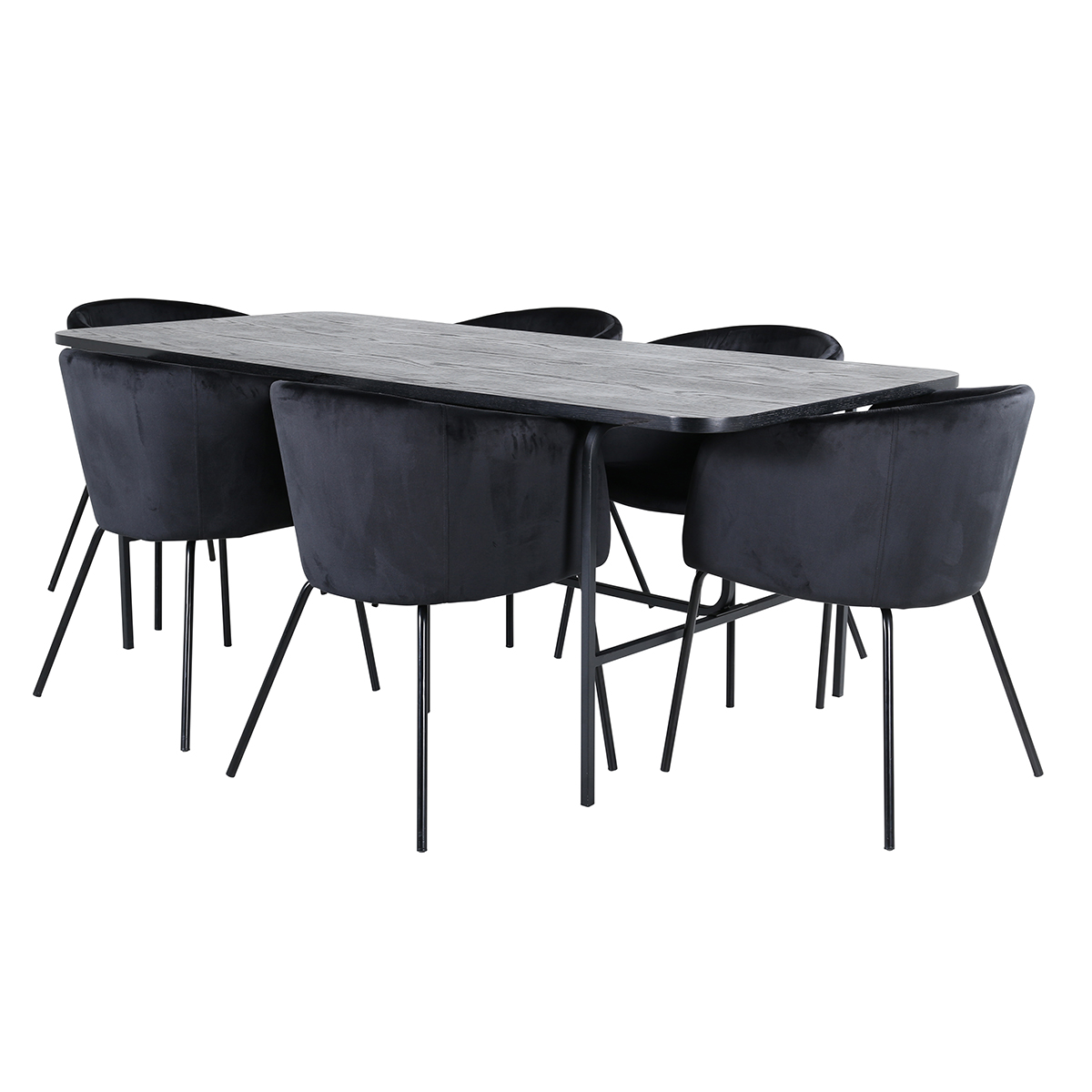 Matgrupp Venture Home Chicago matbord och Bergen matstol Svart