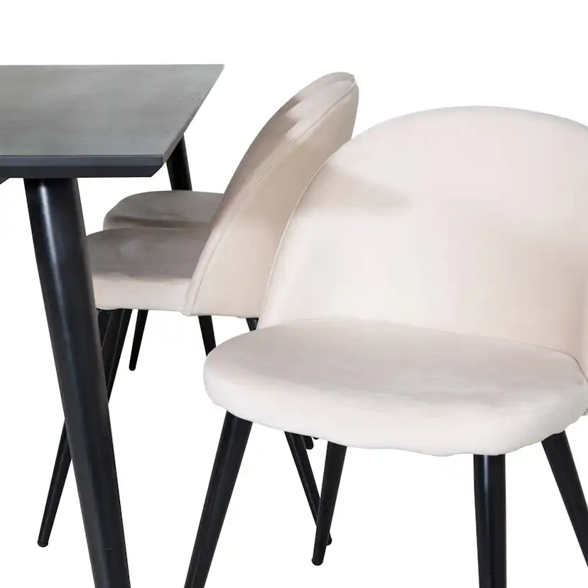 Matgrupp Basic Home Balisa Rektangulärt Matbord 180 cm med 6 Valeri Matstol