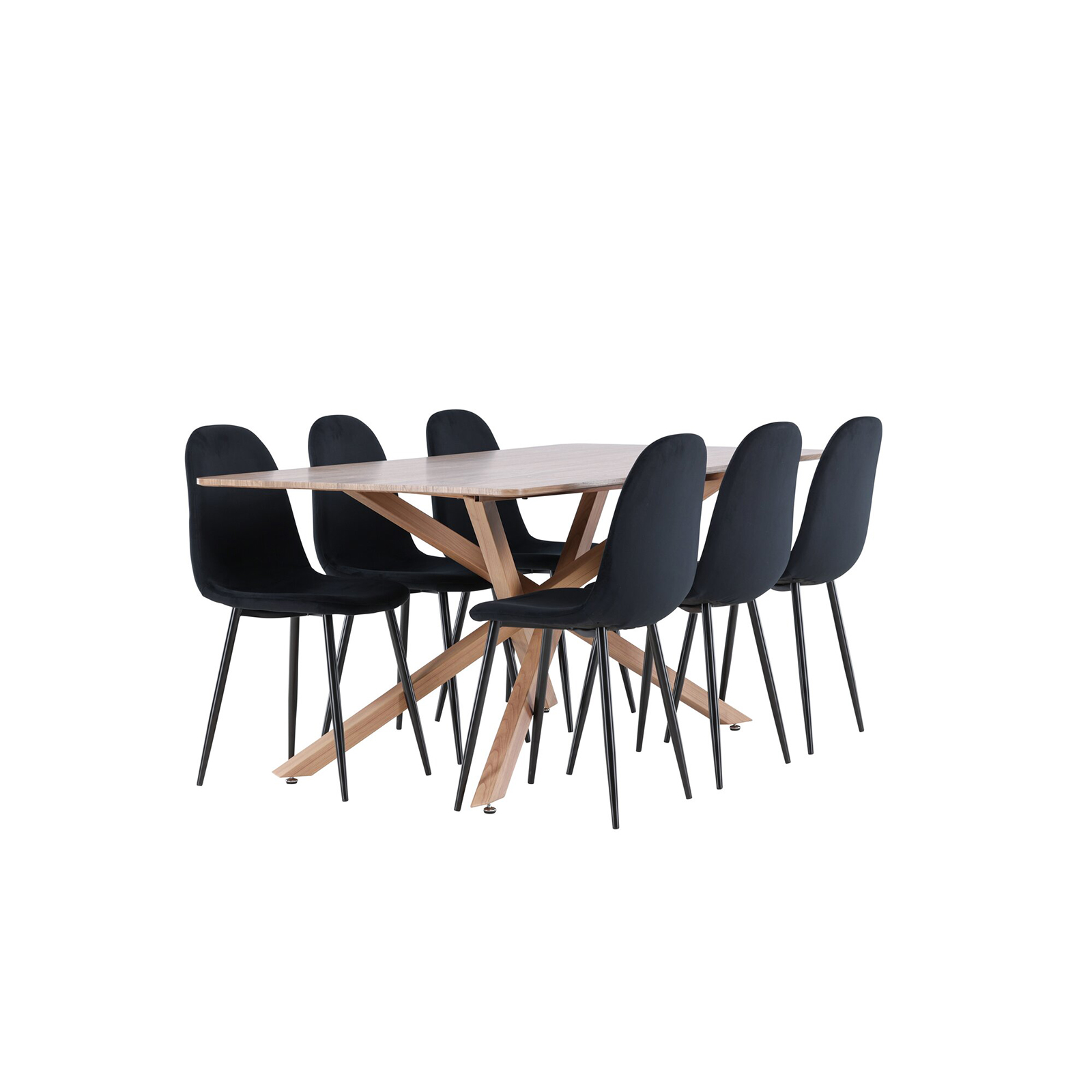 Matgrupp Venture Home Piazza 180 med 6 st Polar Stolar Sammet